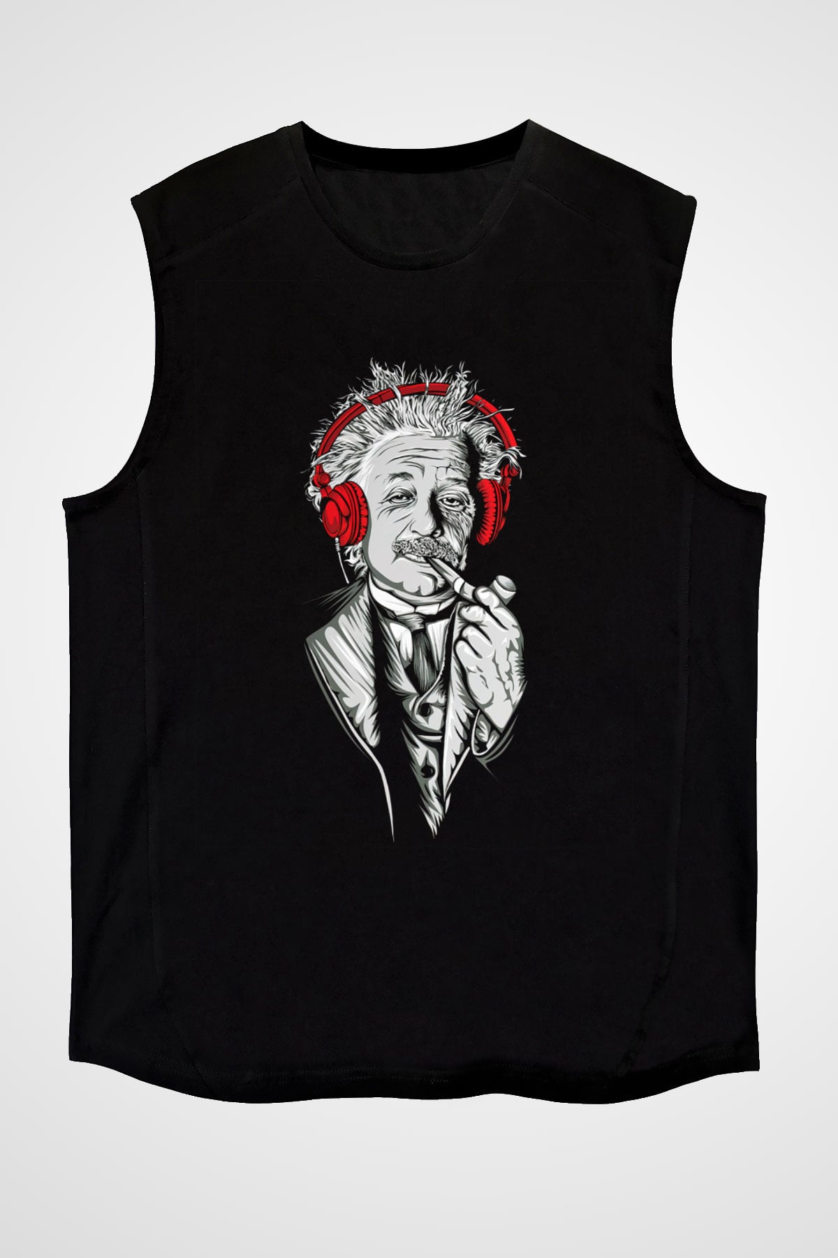 Einstein Siyah Unisex Kolsuz Tişört