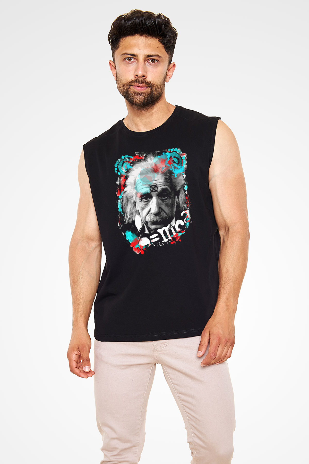 Einstein Siyah Unisex Kolsuz Tişört