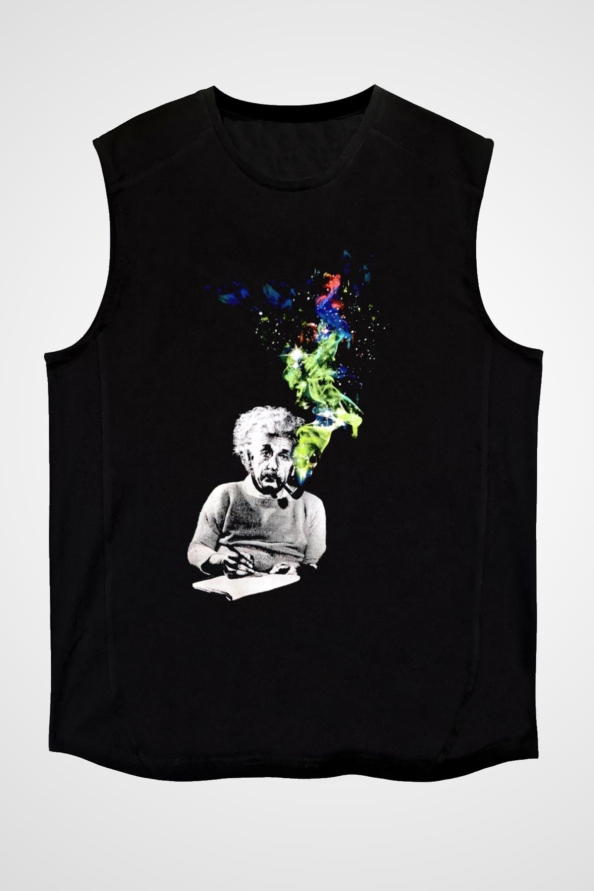 Einstein Siyah Unisex Kolsuz Tişört