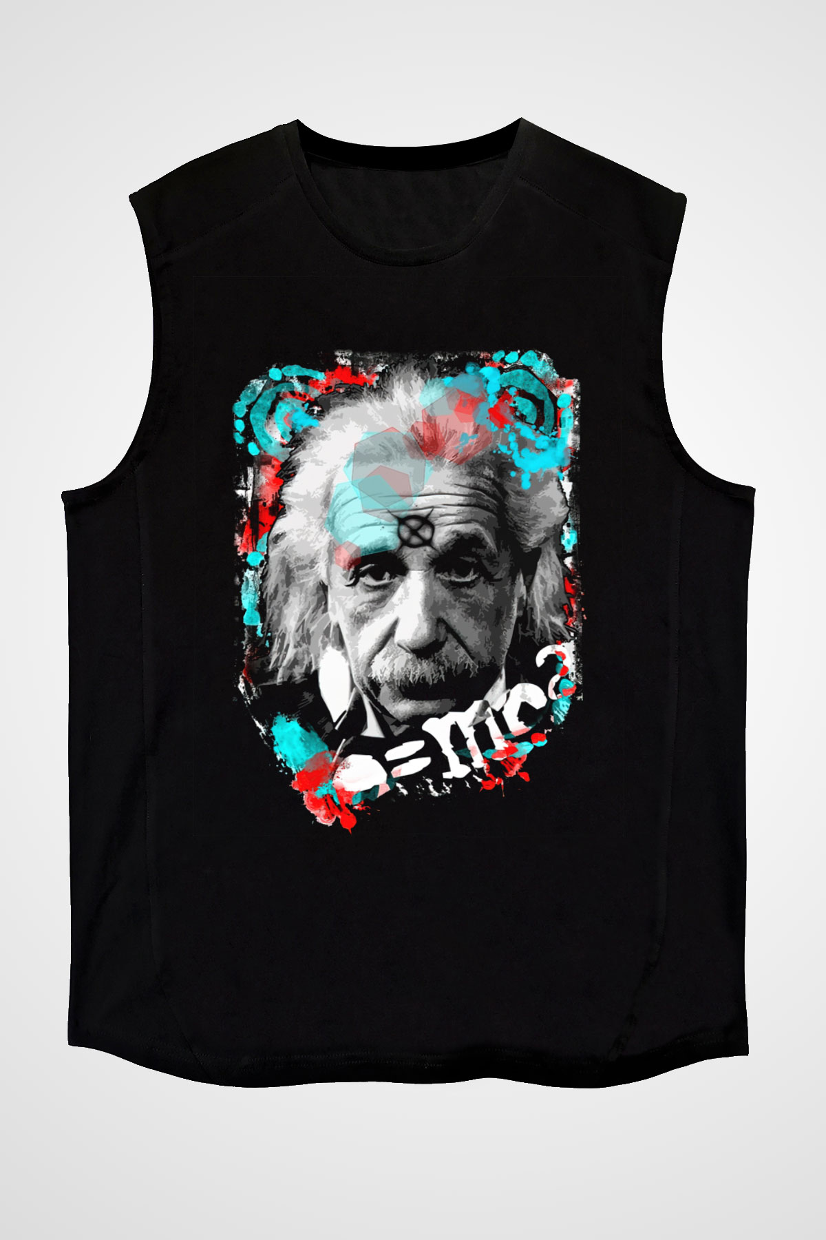 Einstein Siyah Unisex Kolsuz Tişört