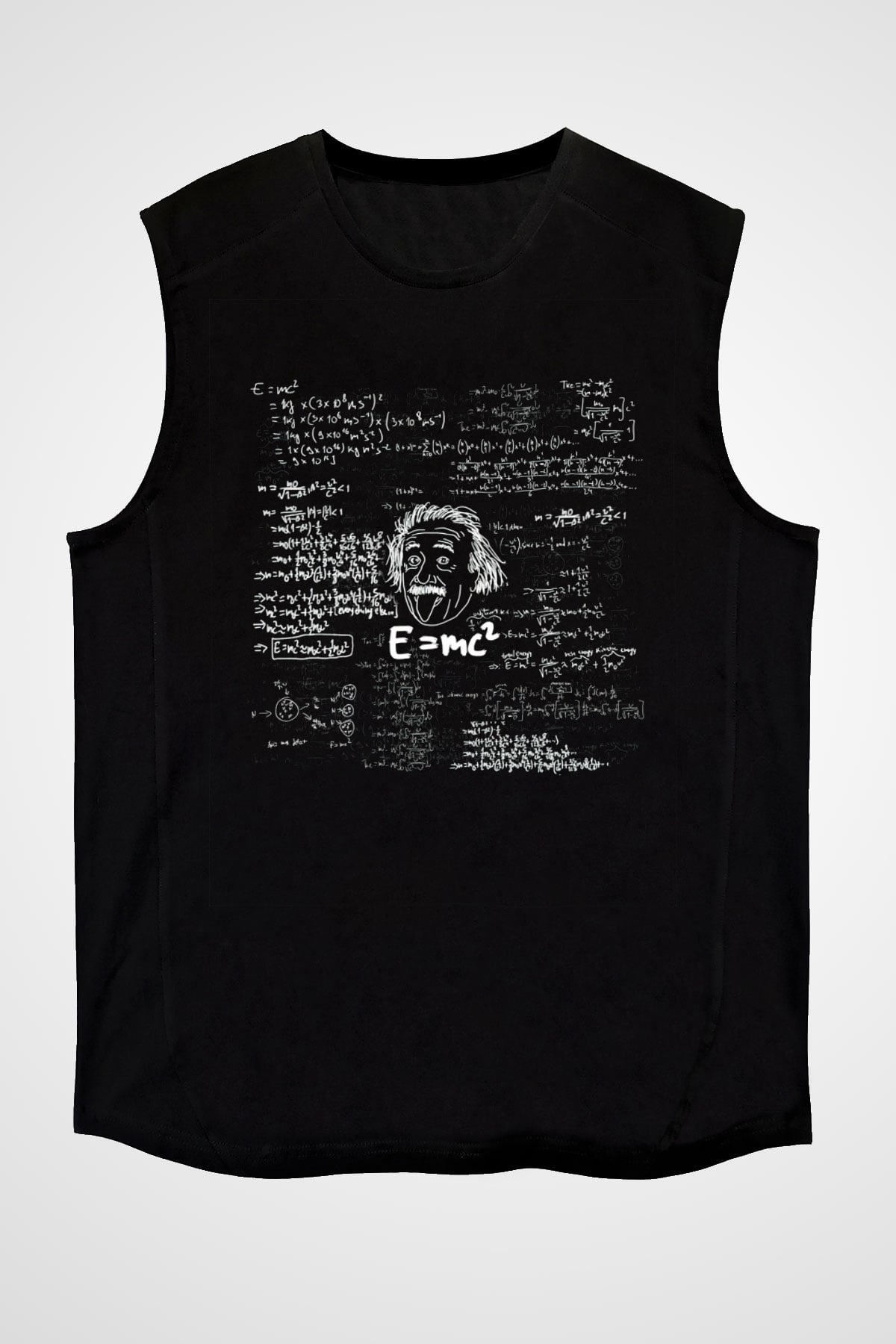 Einstein Siyah Unisex Kolsuz Tişört
