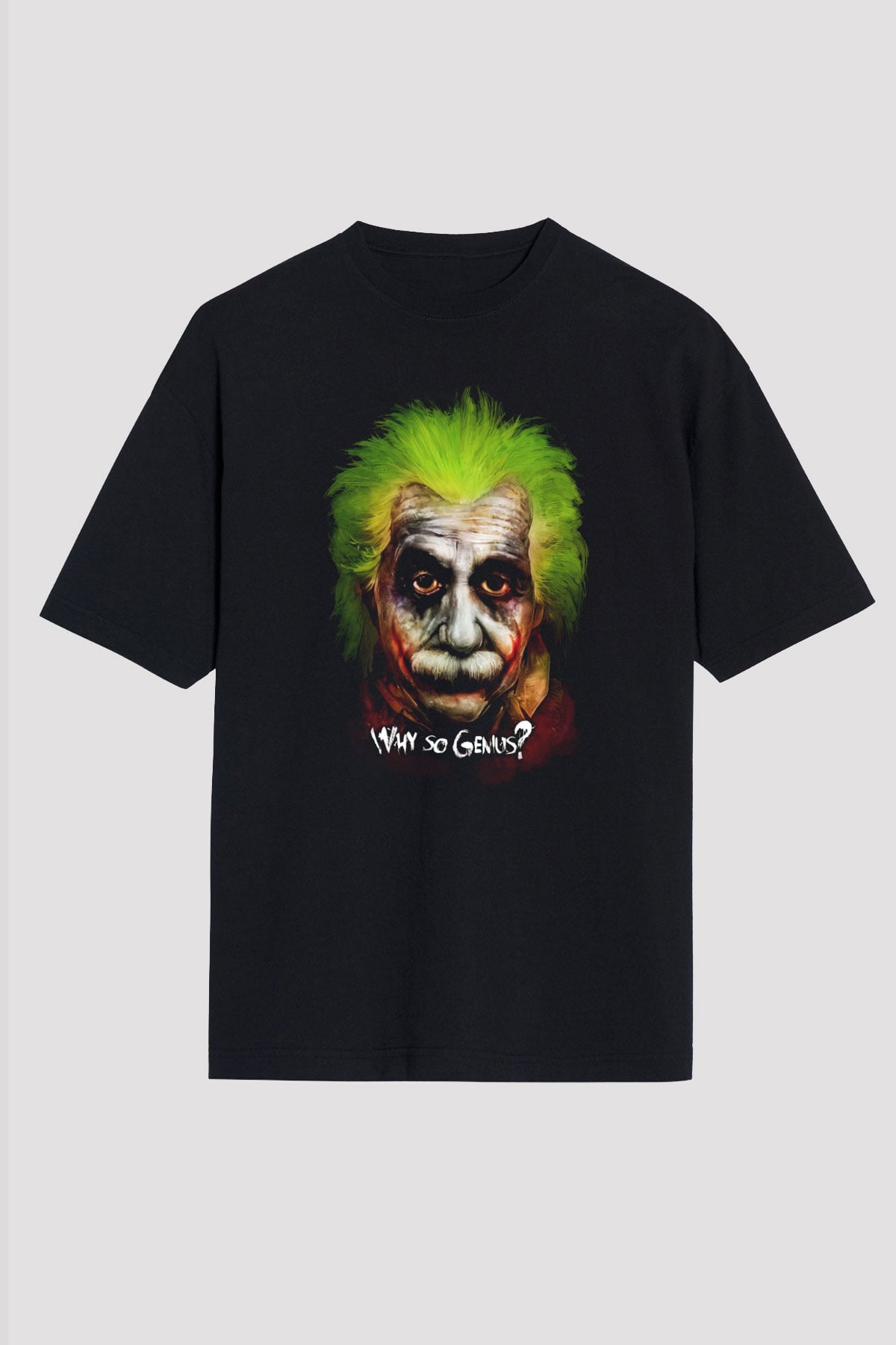 Einstein Siyah Unisex Oversize Tişört T-Shirt