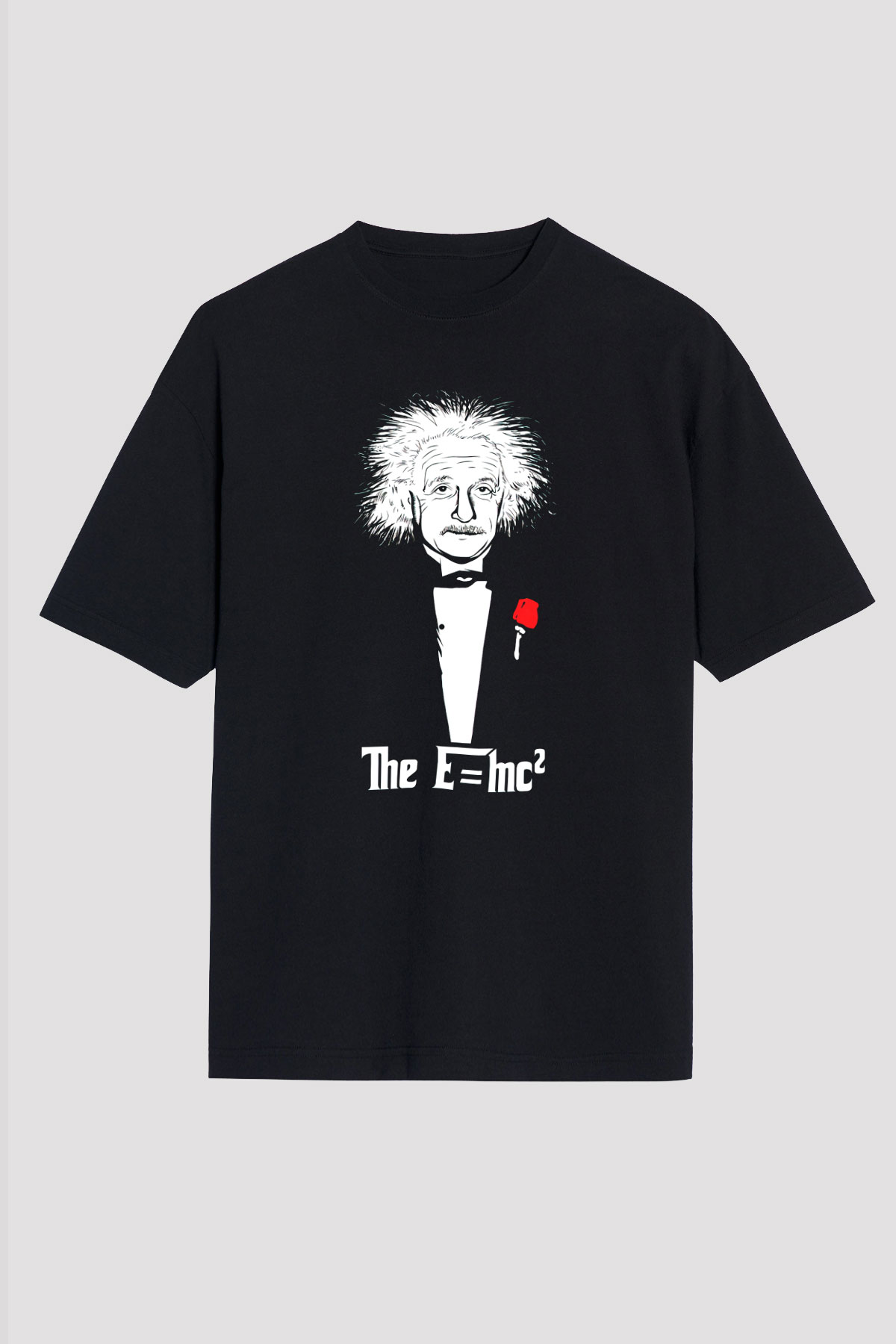 Einstein Siyah Unisex Oversize Tişört T-Shirt