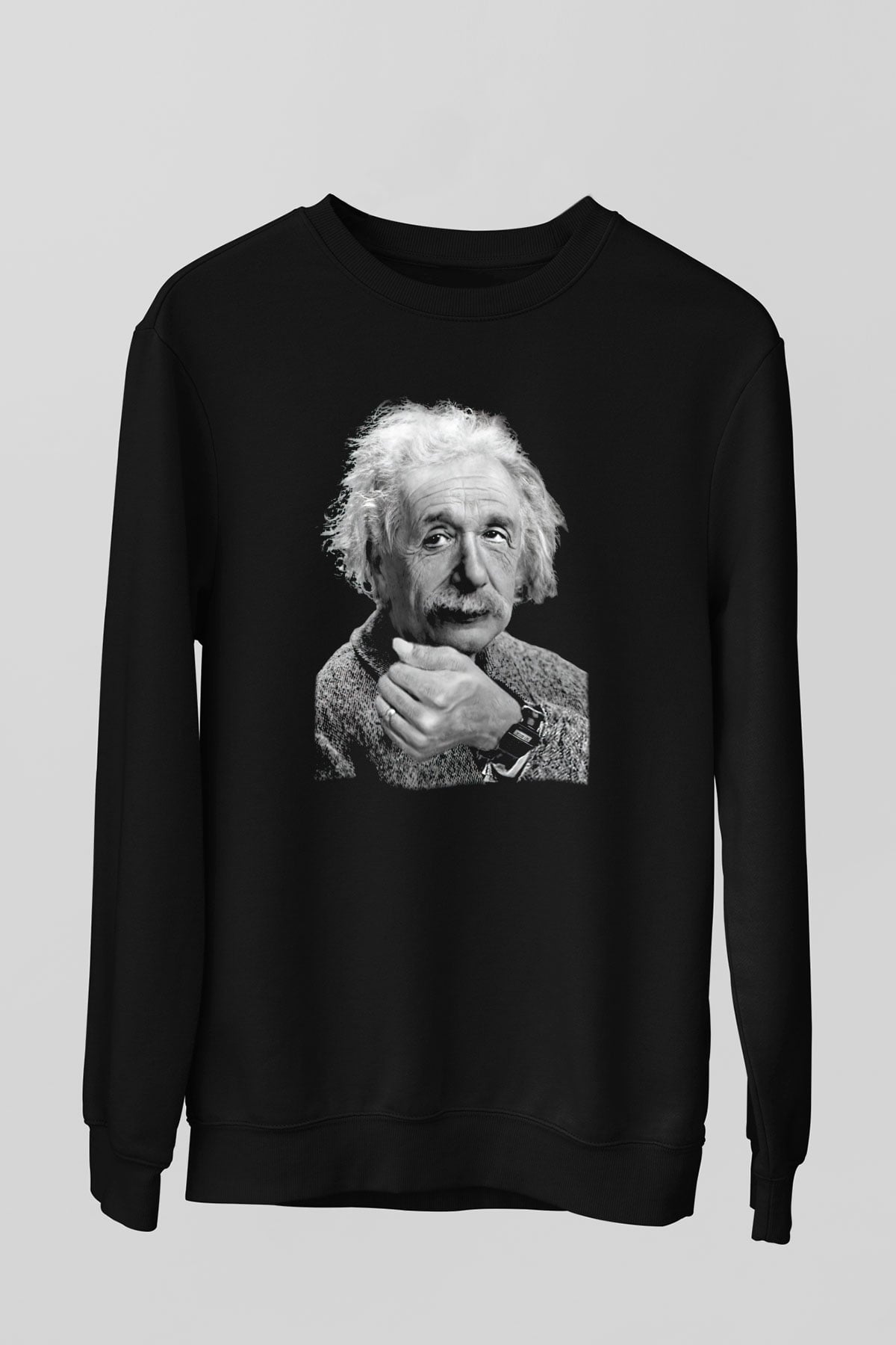 Einstein Siyah Unisex Sweatshirt