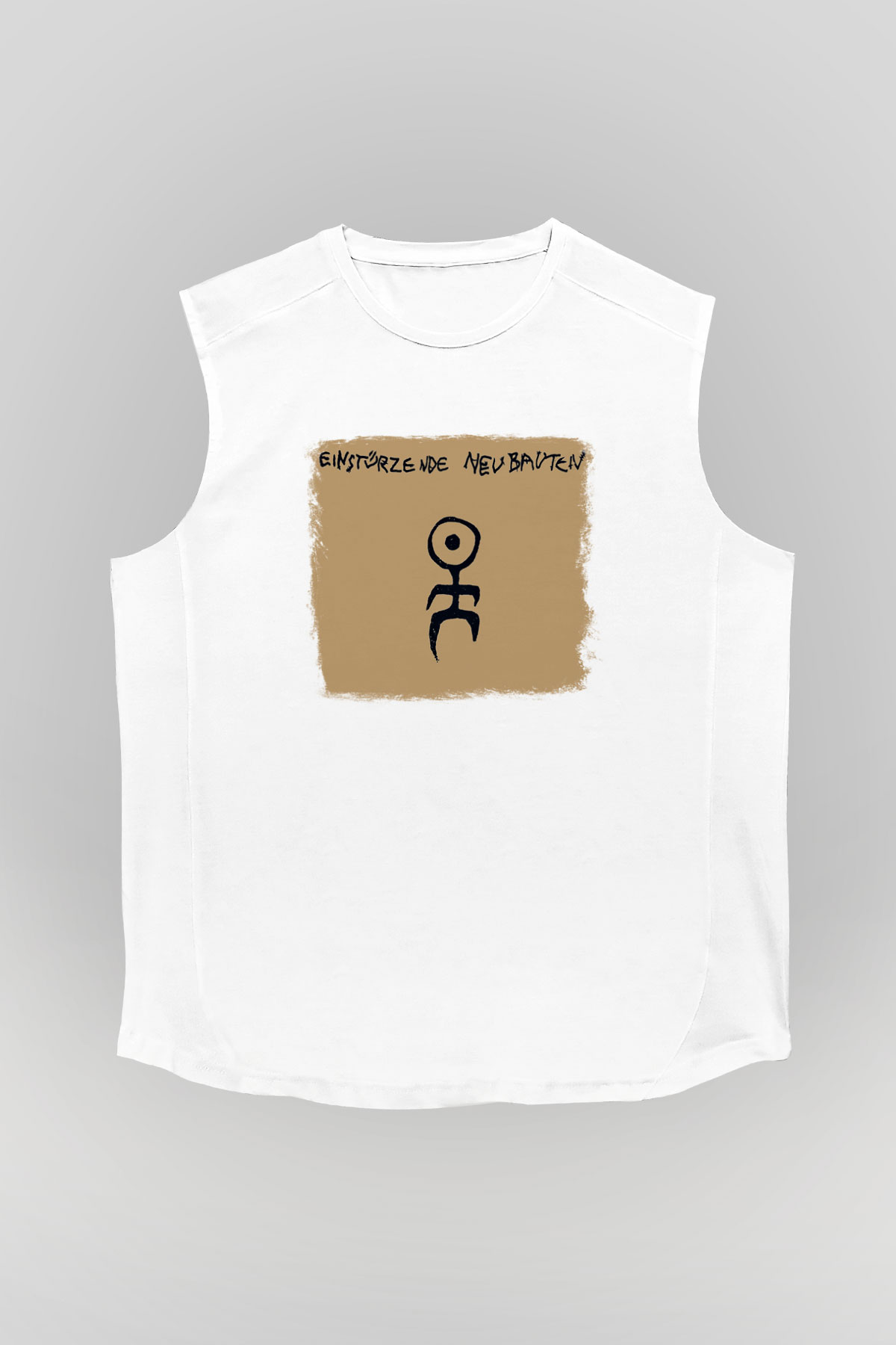 Einstürzende Neubauten Baskılı Unisex Beyaz Kolsuz Tişört