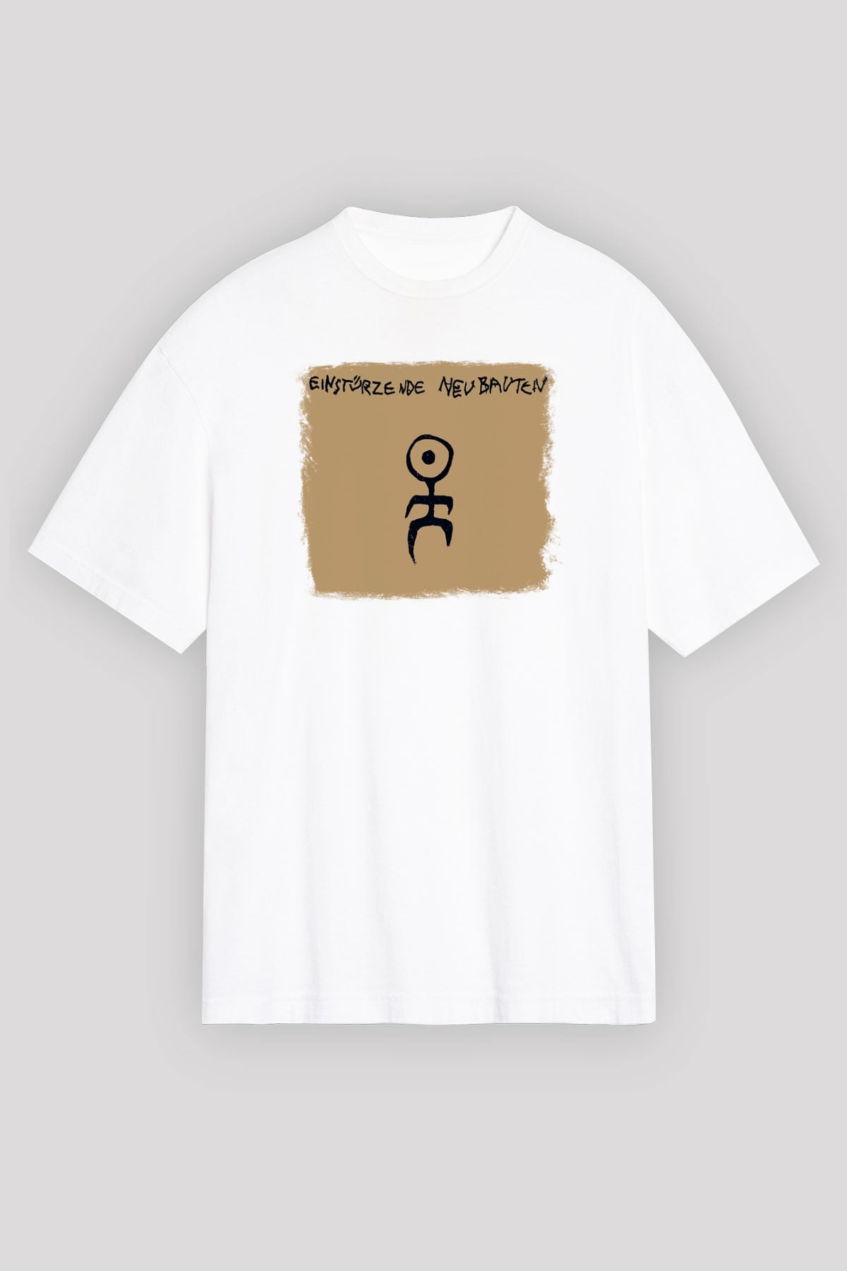 Einstürzende Neubauten Baskılı Unisex Beyaz Oversize Tişört