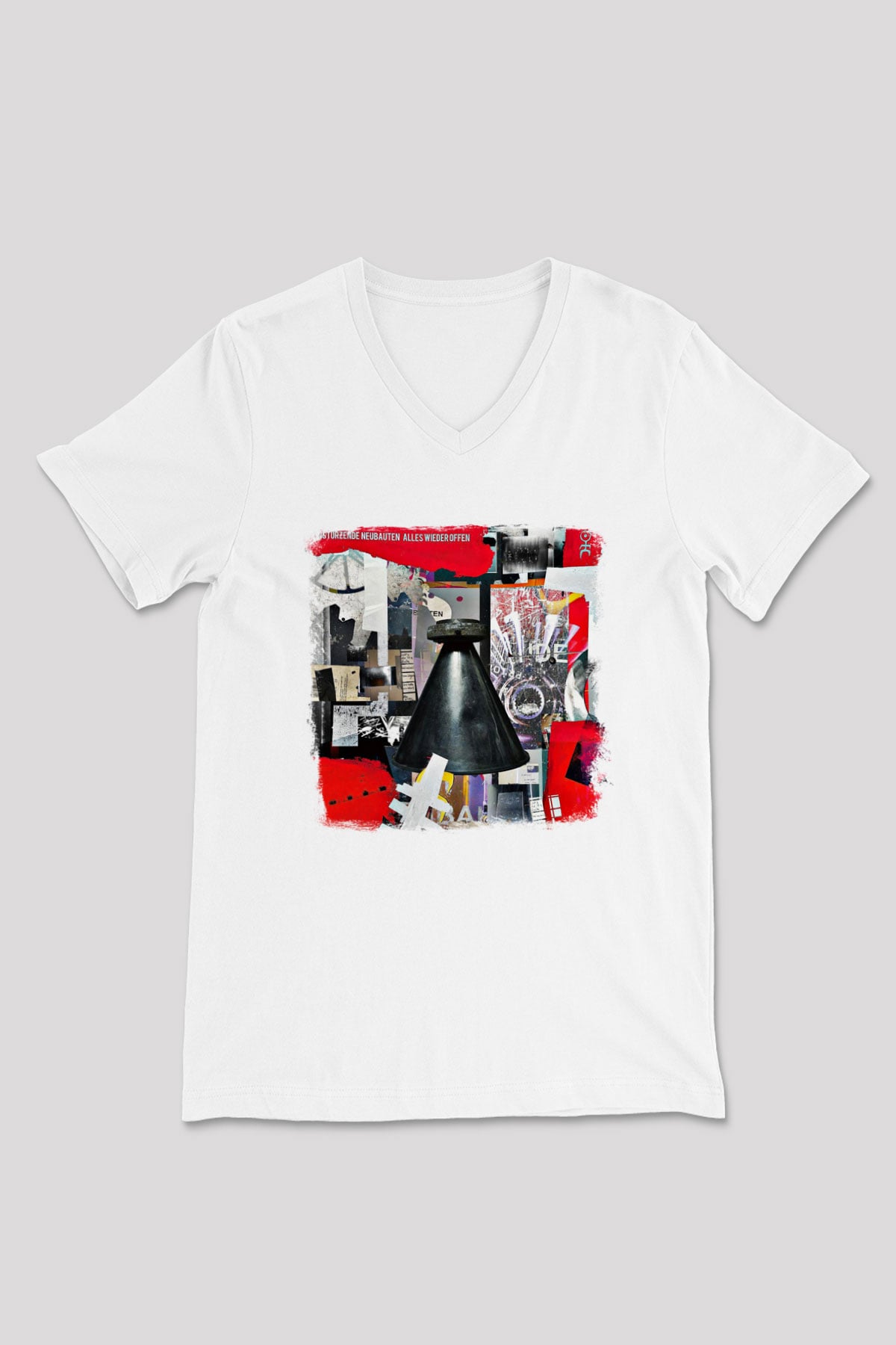 Einstürzende Neubauten Baskılı Unisex Beyaz V Yaka Tişört