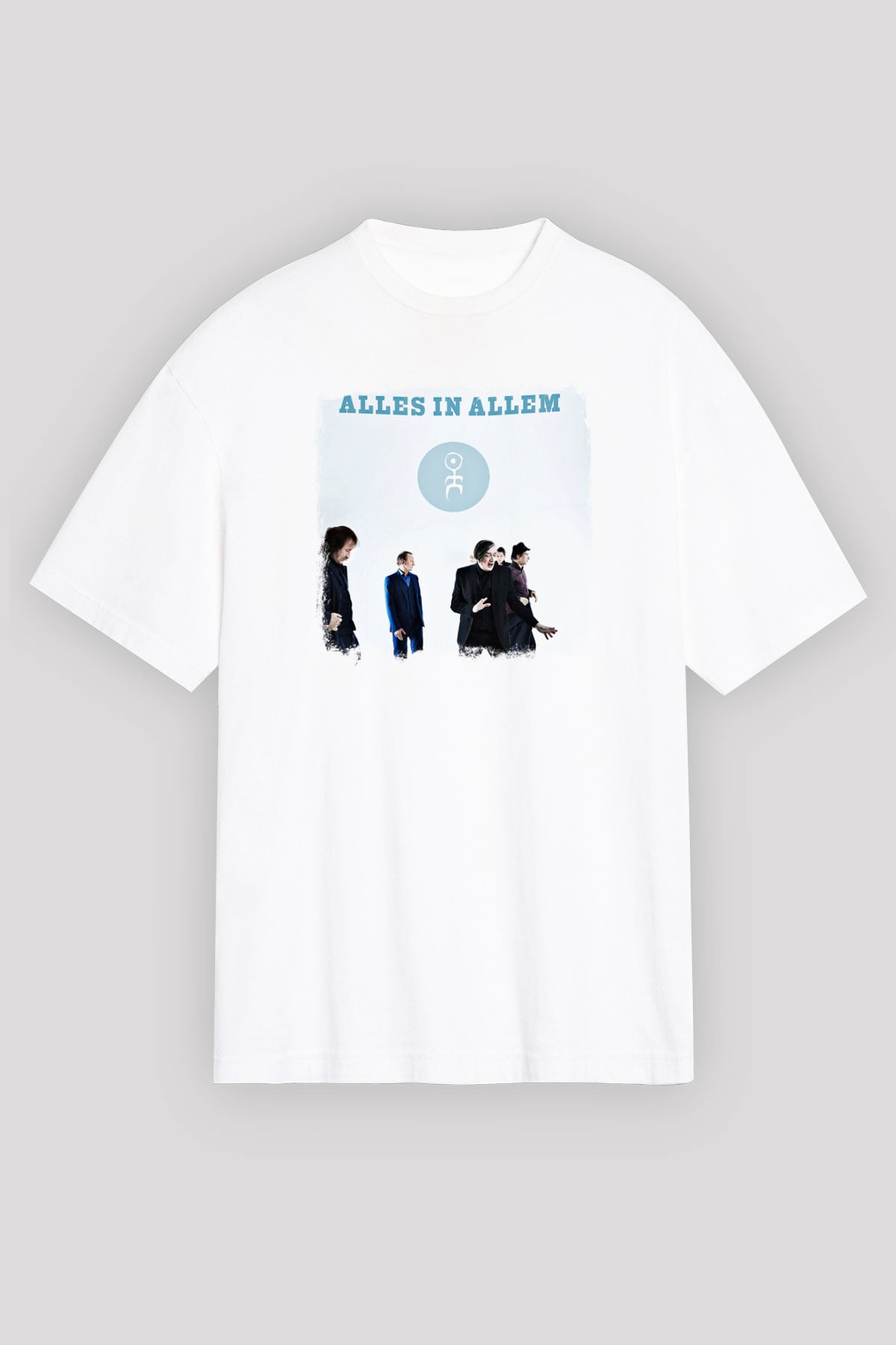 Einstürzende Neubauten Baskılı Unisex Beyaz Oversize Tişört