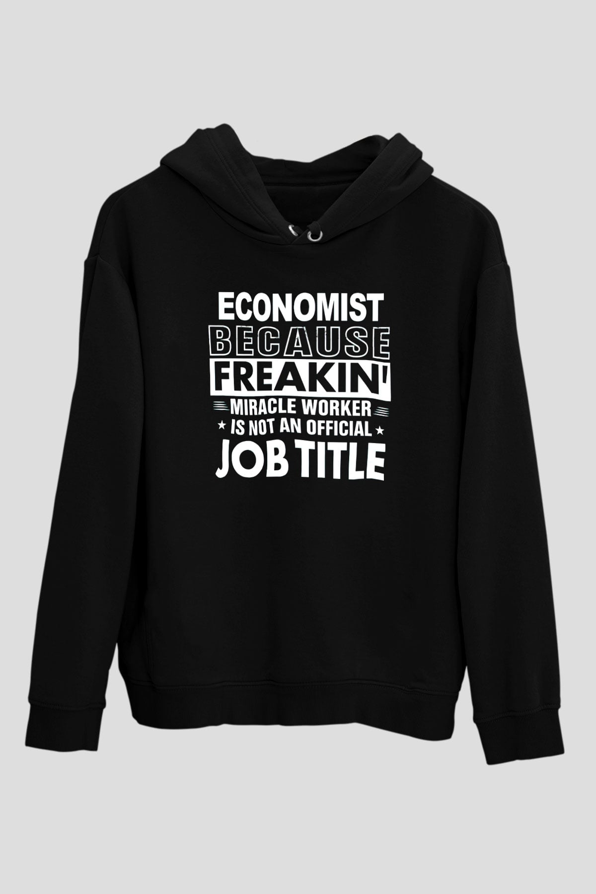 Ekonomist Siyah Unisex Kapşonlu Sweatshirt