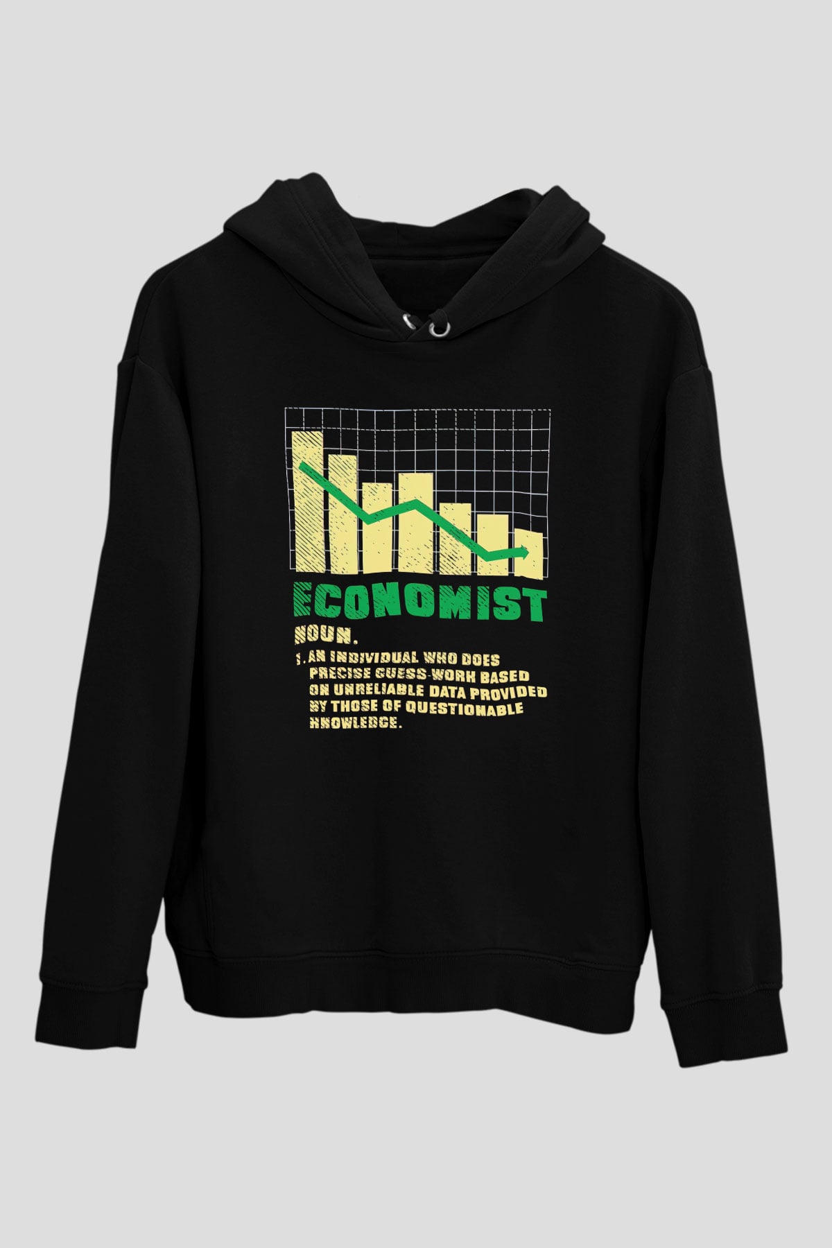 Ekonomist Siyah Unisex Kapüşonlu Sweatshirt
