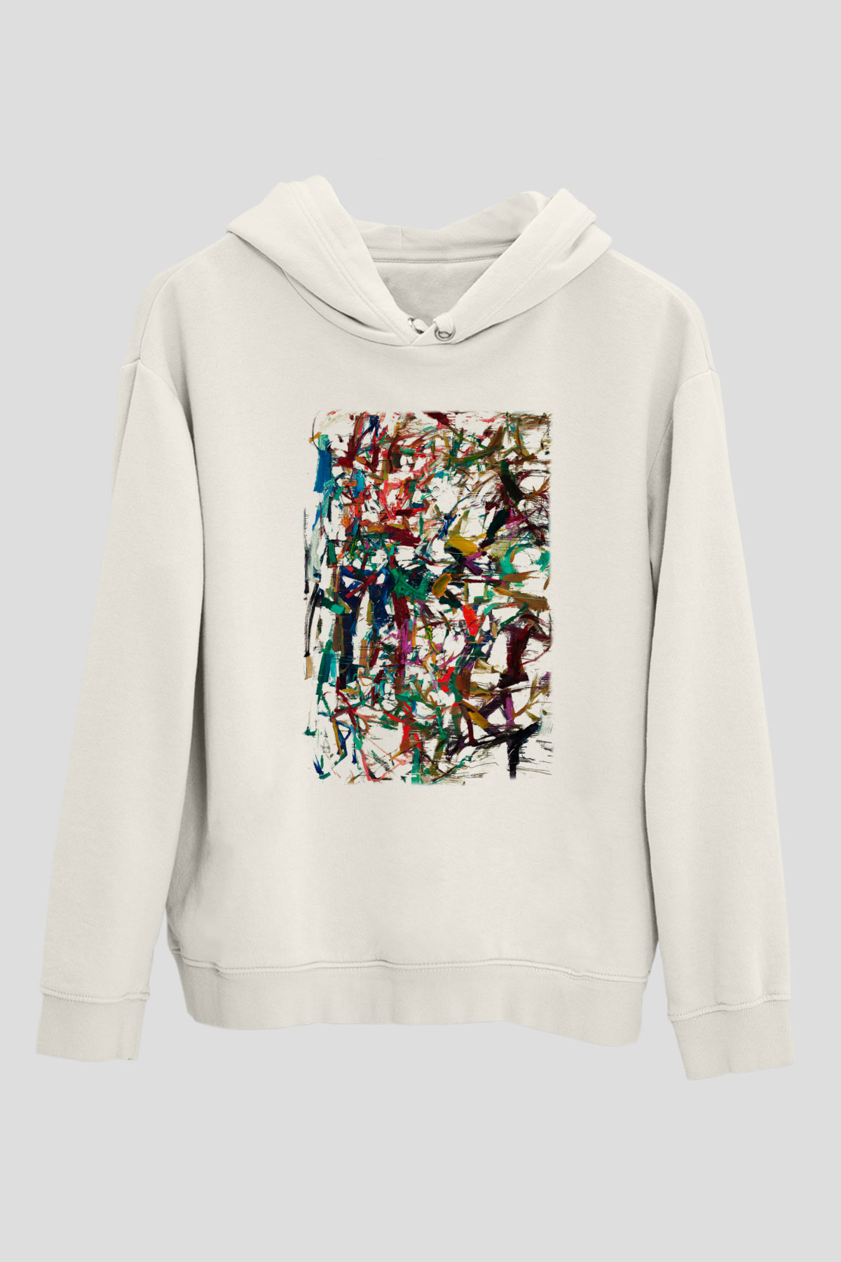 Ekspresyonizm Beyaz Unisex Kapşonlu Sweatshirt