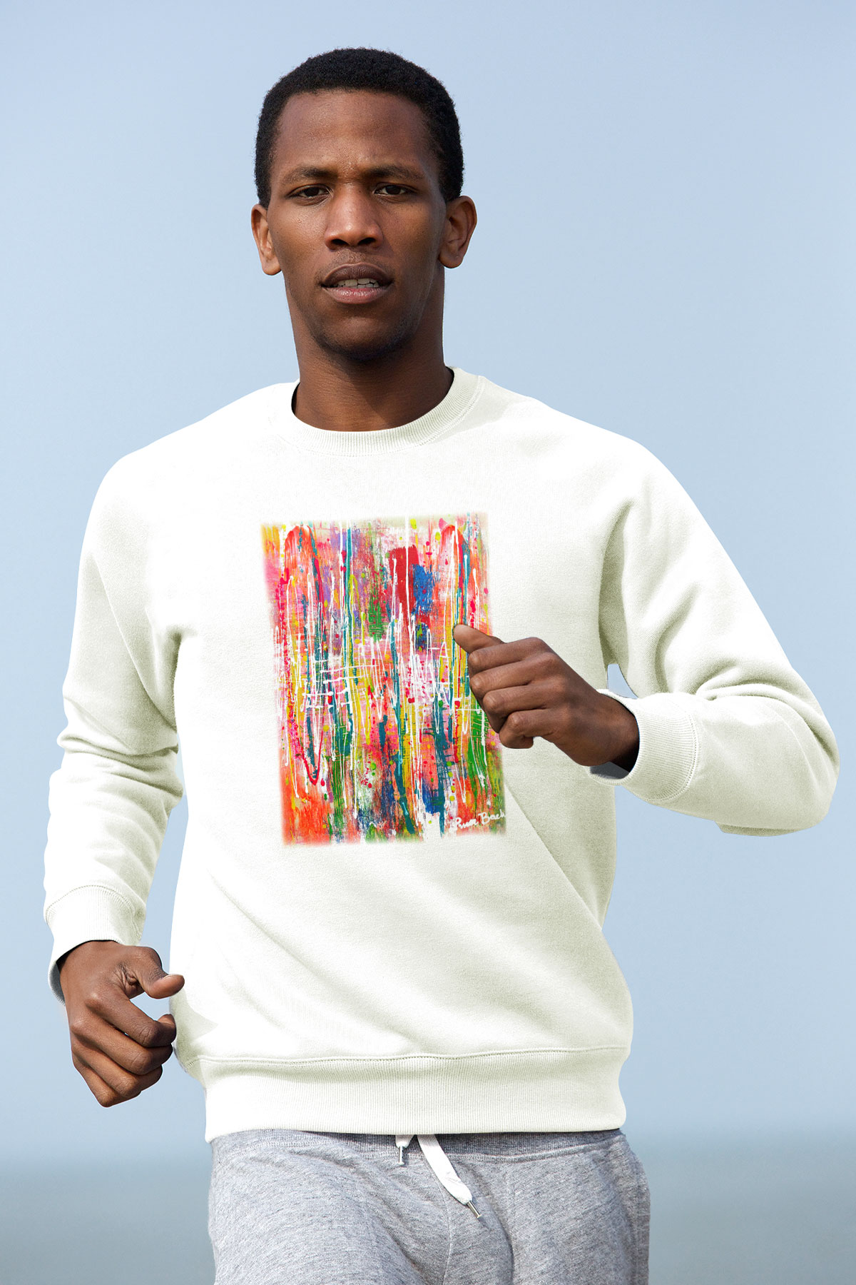Ekspresyonizm Beyaz Unisex Sweatshirt