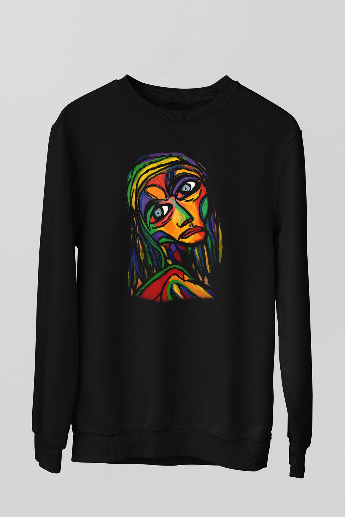 Ekspresyonizm Siyah Unisex Sweatshirt