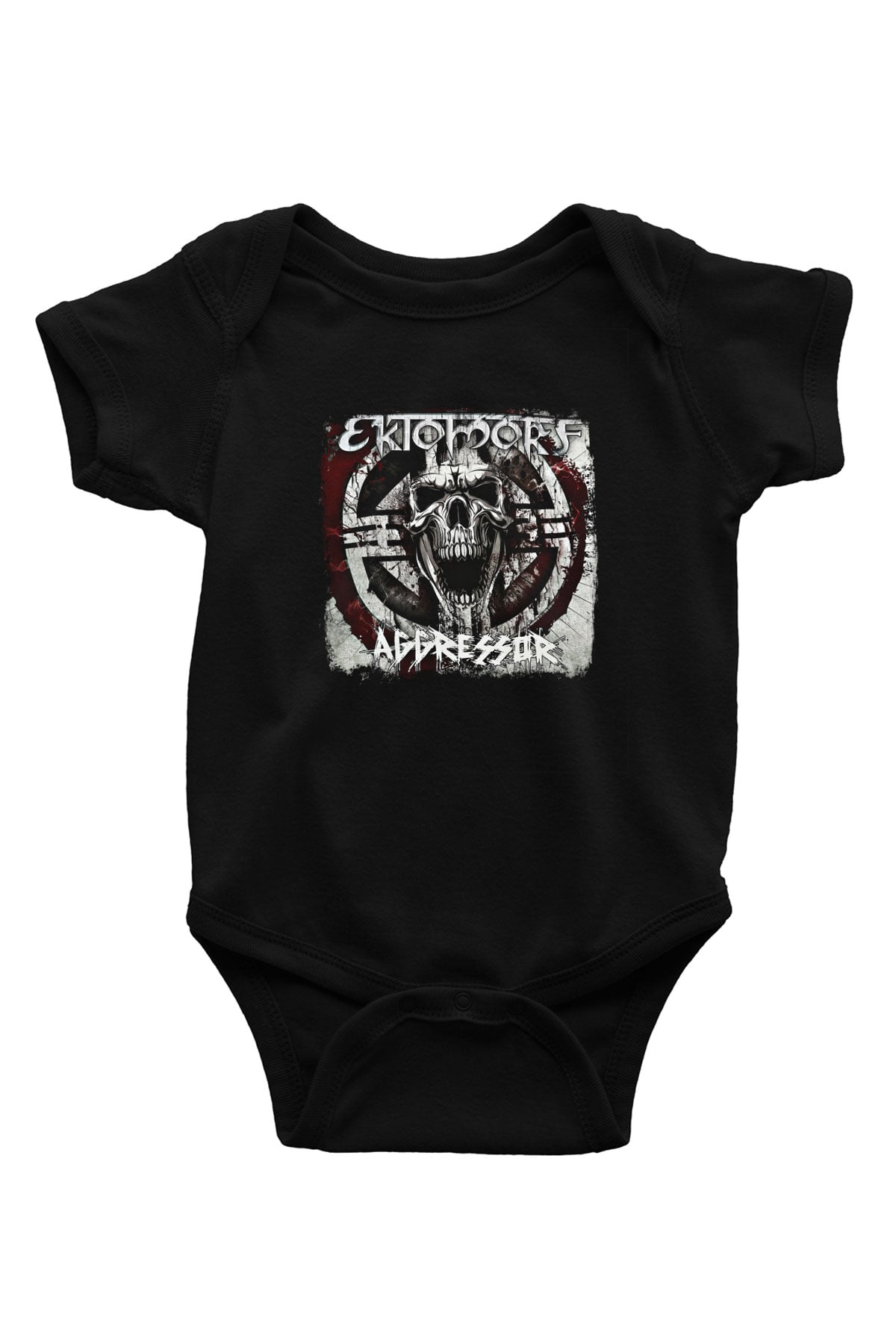 Ektomorf Baskılı Unisex Siyah Bebek Body - Zıbın