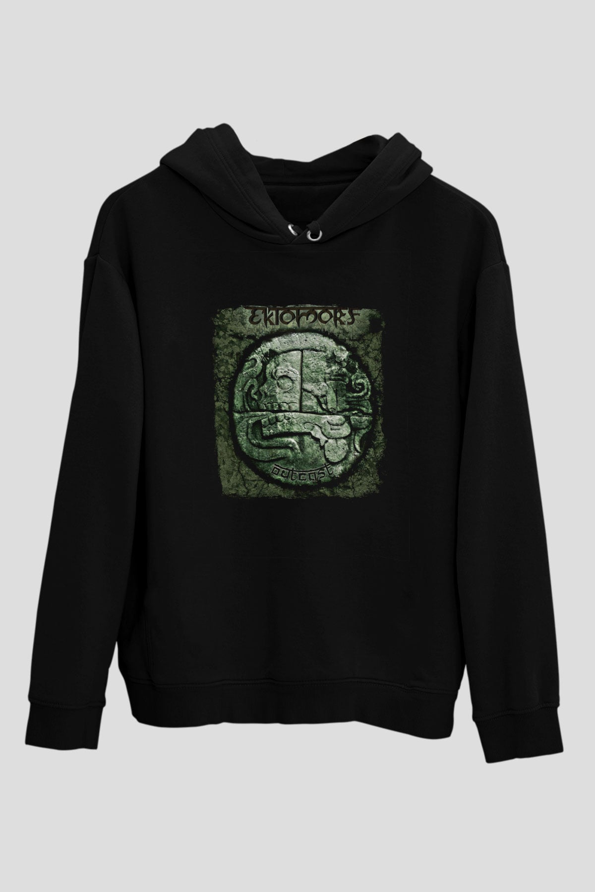 Ektomorf Baskılı Unisex Siyah Hoodie