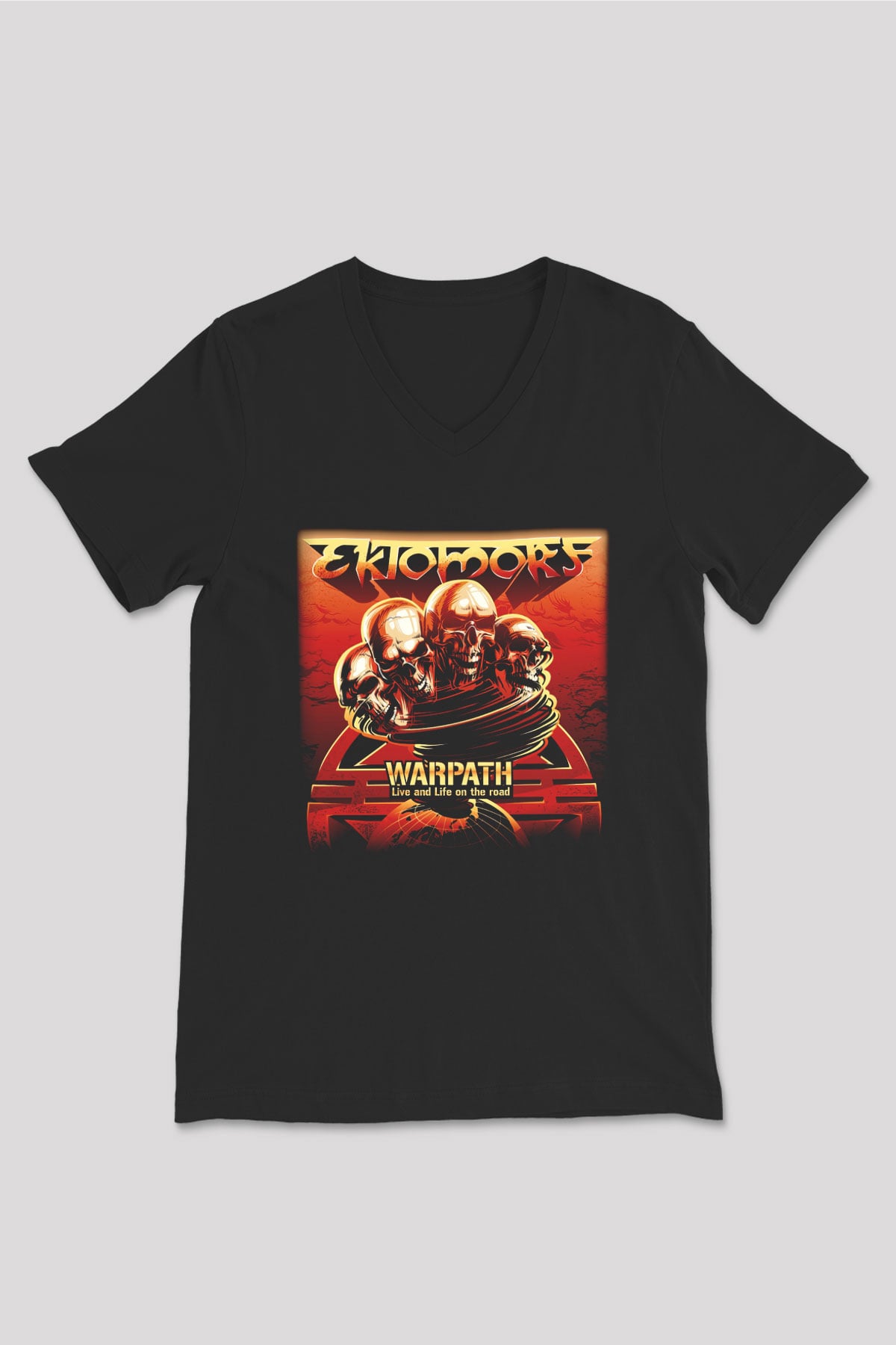 Ektomorf Siyah Unisex V Yaka Tişört T-Shirt