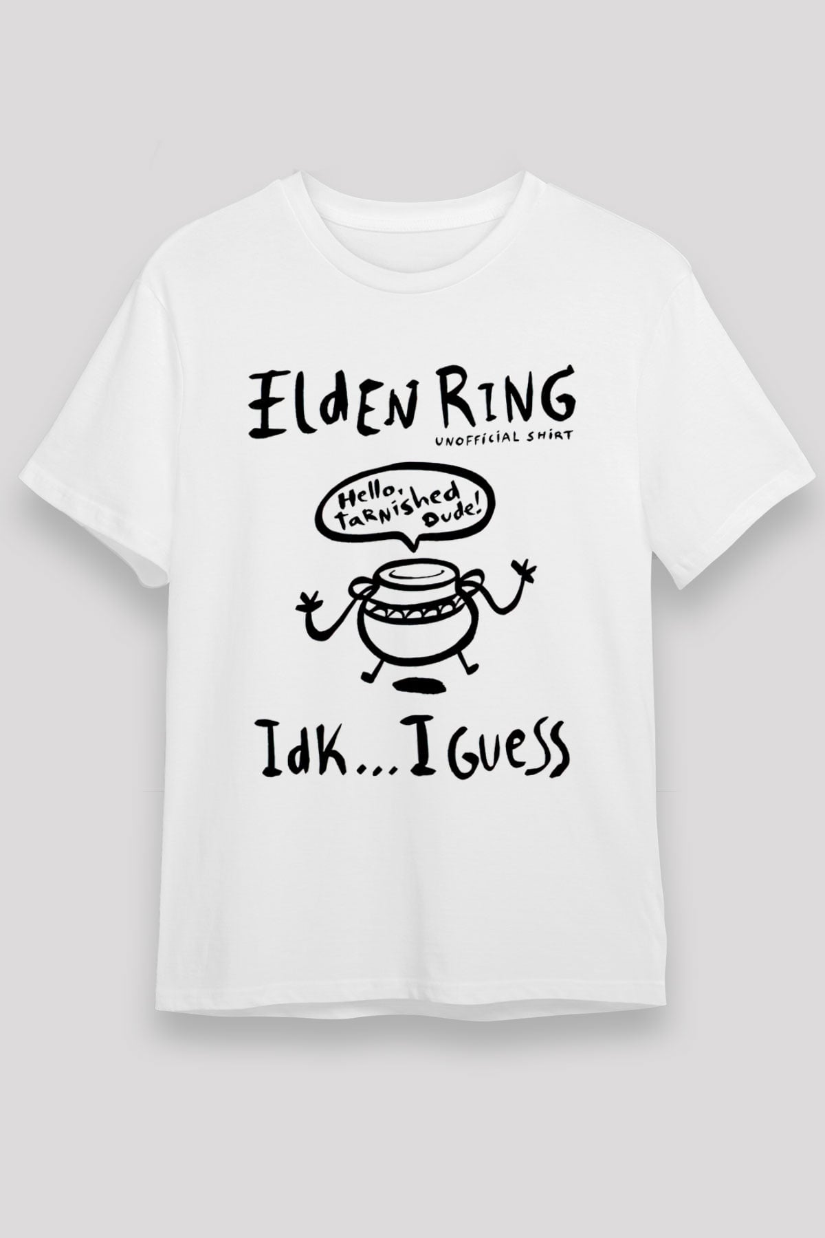 Elden Ring Baskılı Unisex Beyaz Tişört - Tshirt