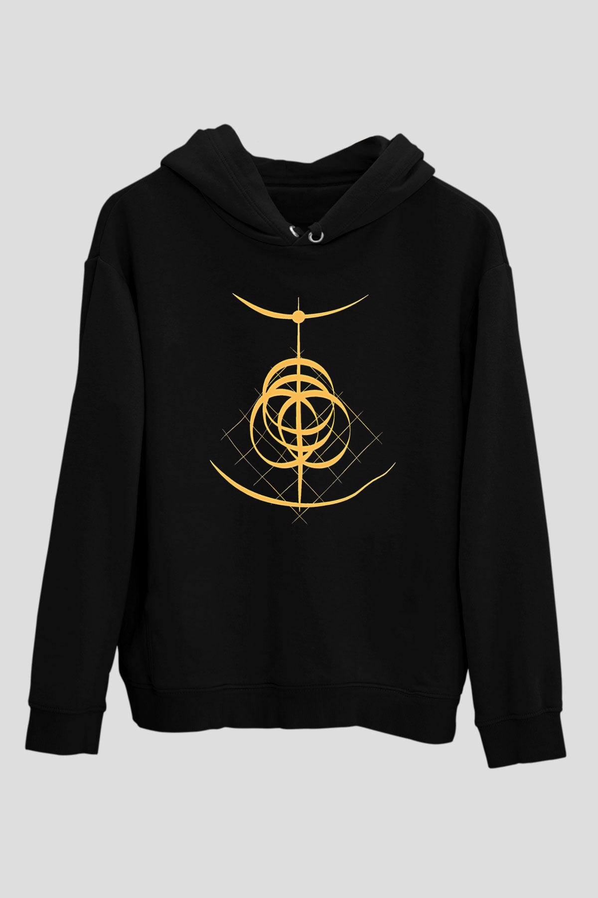 Elden Ring Baskılı Unisex Siyah Kapüşonlu Sweatshirt