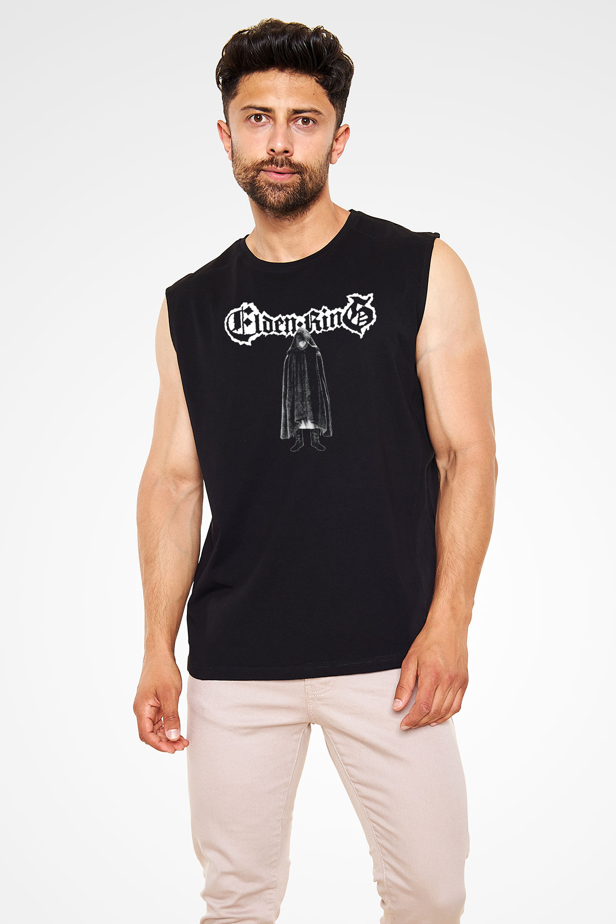 Elden Ring Baskılı Unisex Siyah Kolsuz Tişört - Tshirt
