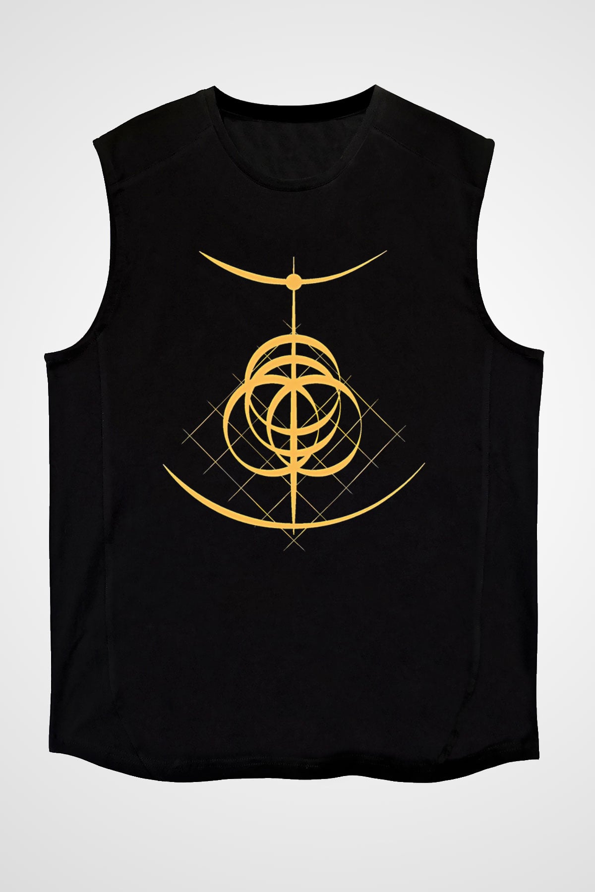 Elden Ring Baskılı Unisex Siyah Kolsuz Tişört - Tshirt