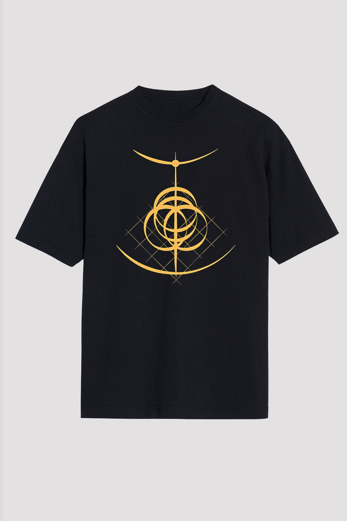 Elden Ring Baskılı Unisex Siyah Oversize Tişört - Tshirt