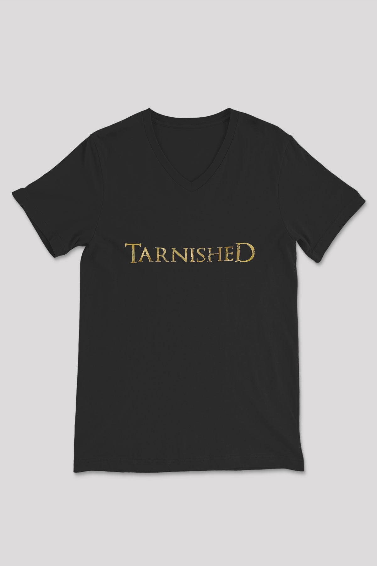 Elden Ring Baskılı Unisex Siyah V Yaka Tişört - Tshirt