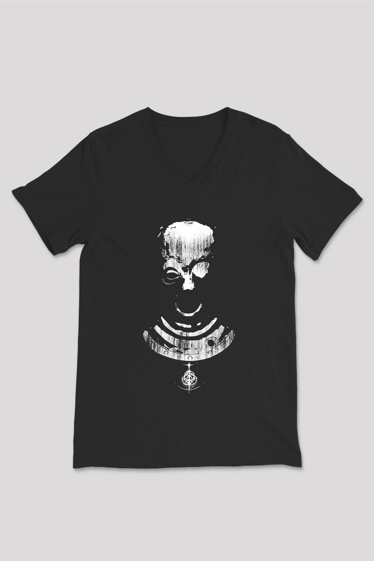 Elden Ring Baskılı Unisex Siyah V Yaka Tişört - Tshirt