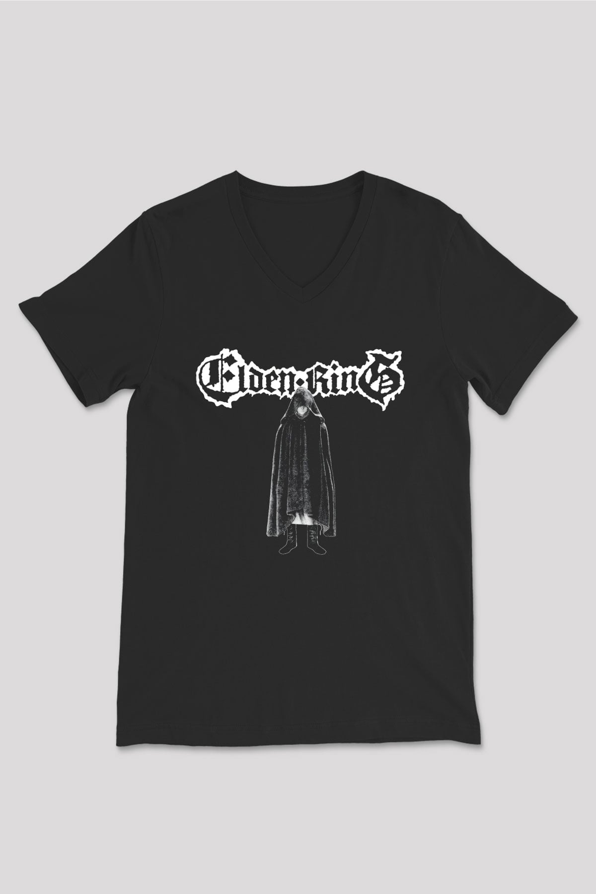 Elden Ring Baskılı Unisex Siyah V Yaka Tişört - Tshirt
