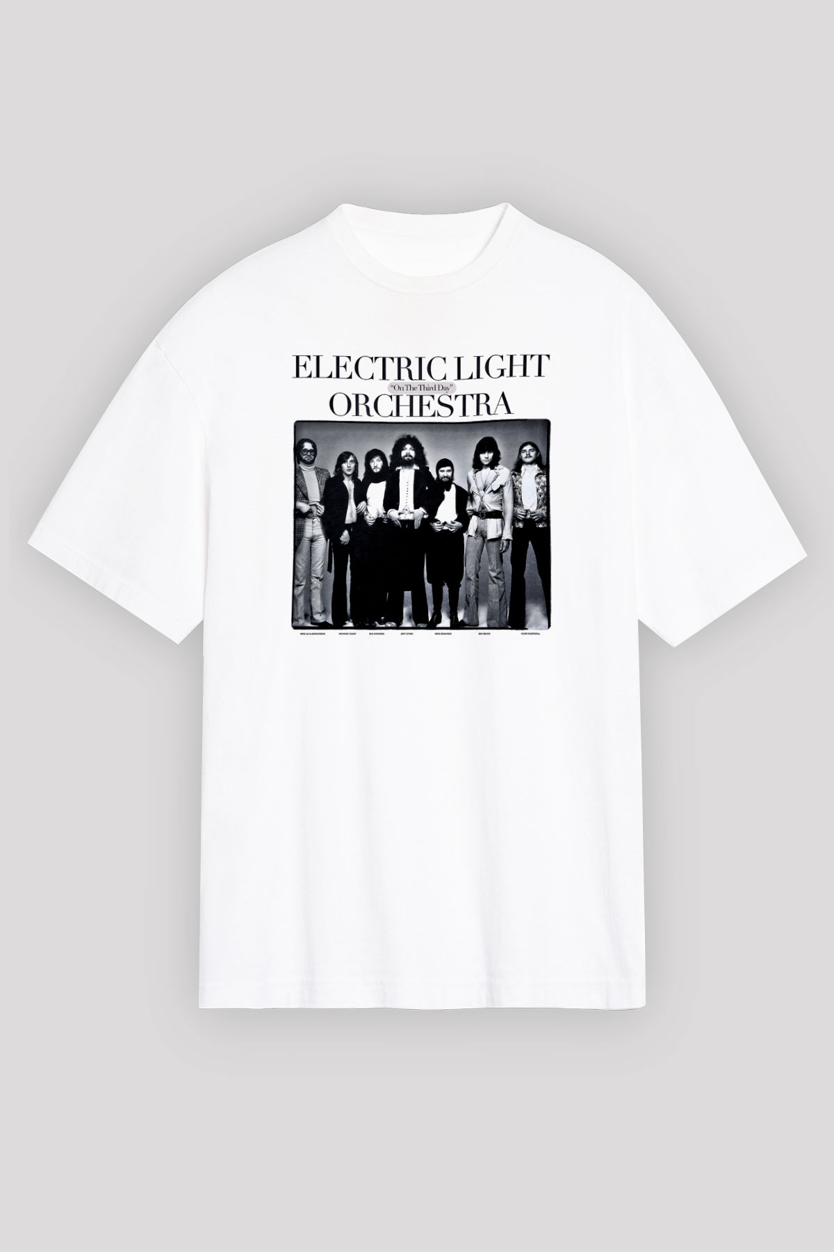 Electric Light Orchestra Baskılı Unisex Beyaz Oversize Tişört
