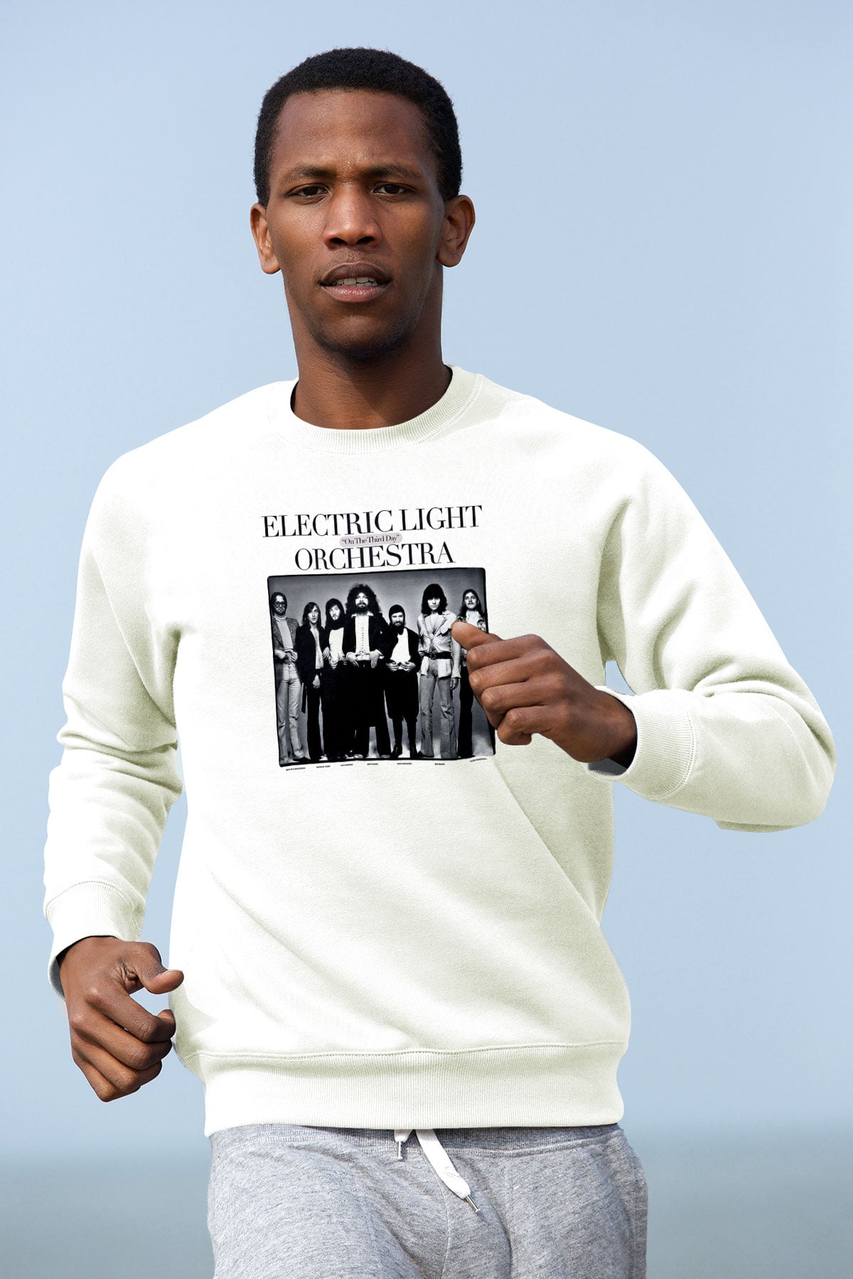 Electric Light Orchestra Baskılı Unisex Beyaz Sweatshirt