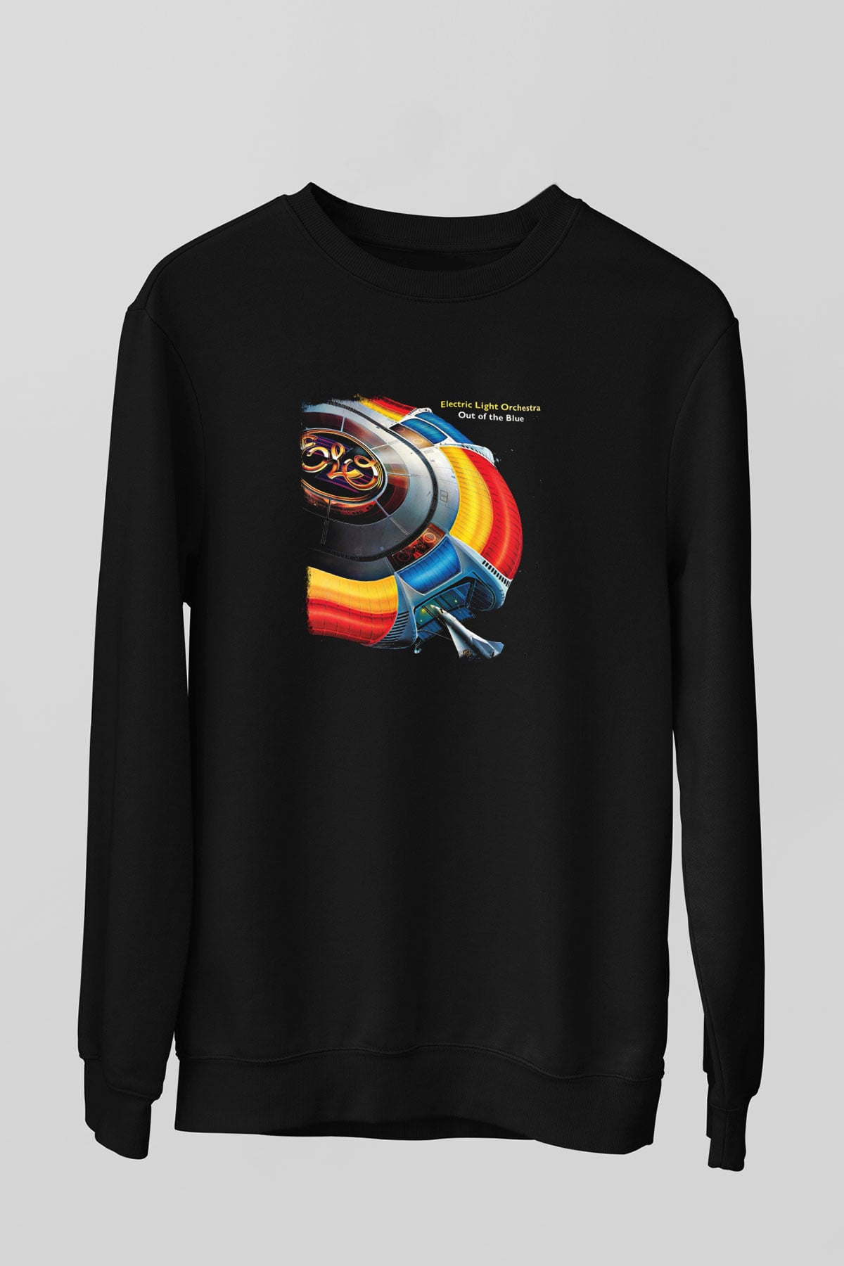 Electric Light Orchestra Baskılı Unisex Siyah Sweatshirt