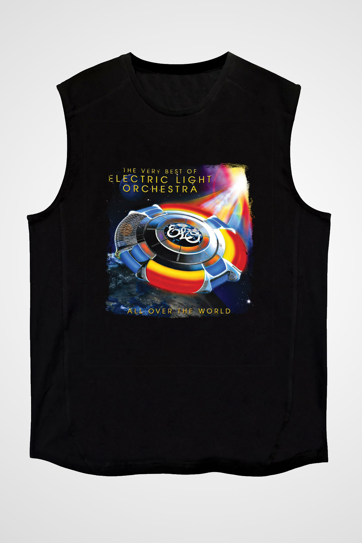 Electric Light Orchestra Baskılı Unisex Siyah Kolsuz Tişört