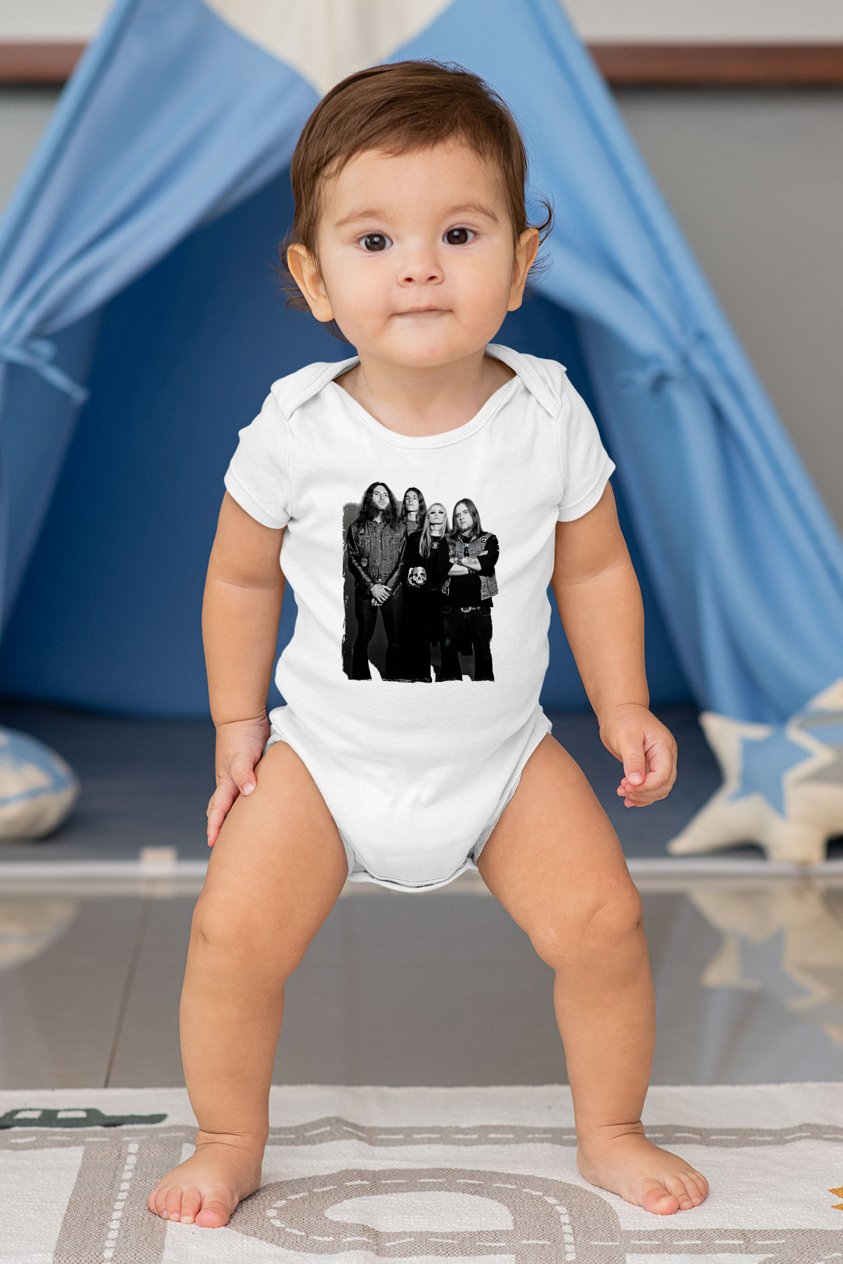 Electric Wizard Baskılı Beyaz Unisex Bebek Body - Zıbın