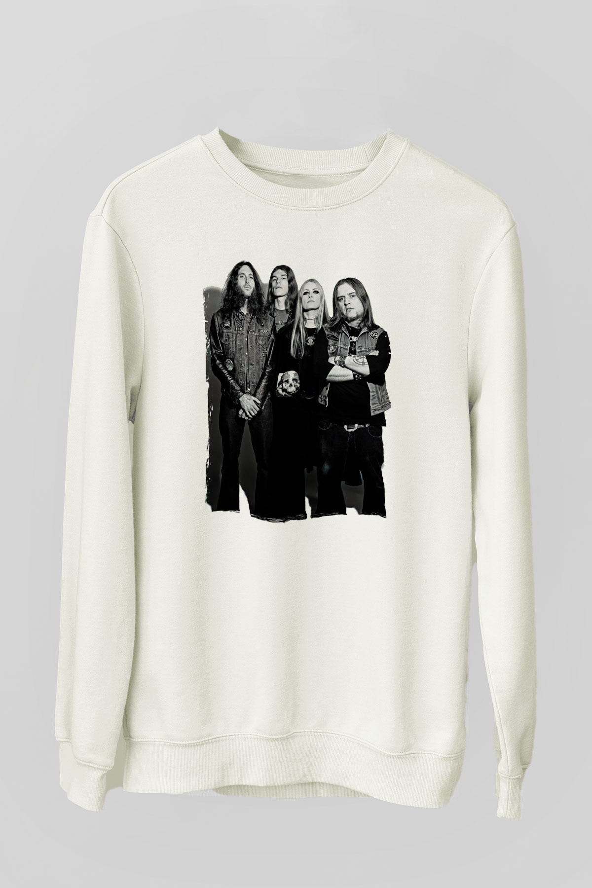 Electric Wizard Baskılı Beyaz Unisex Sweatshirt