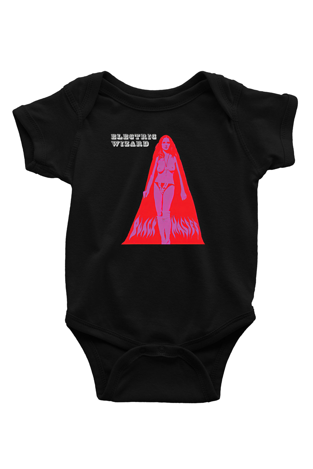 Electric Wizard Baskılı Unisex Siyah Bebek Body - Zıbın