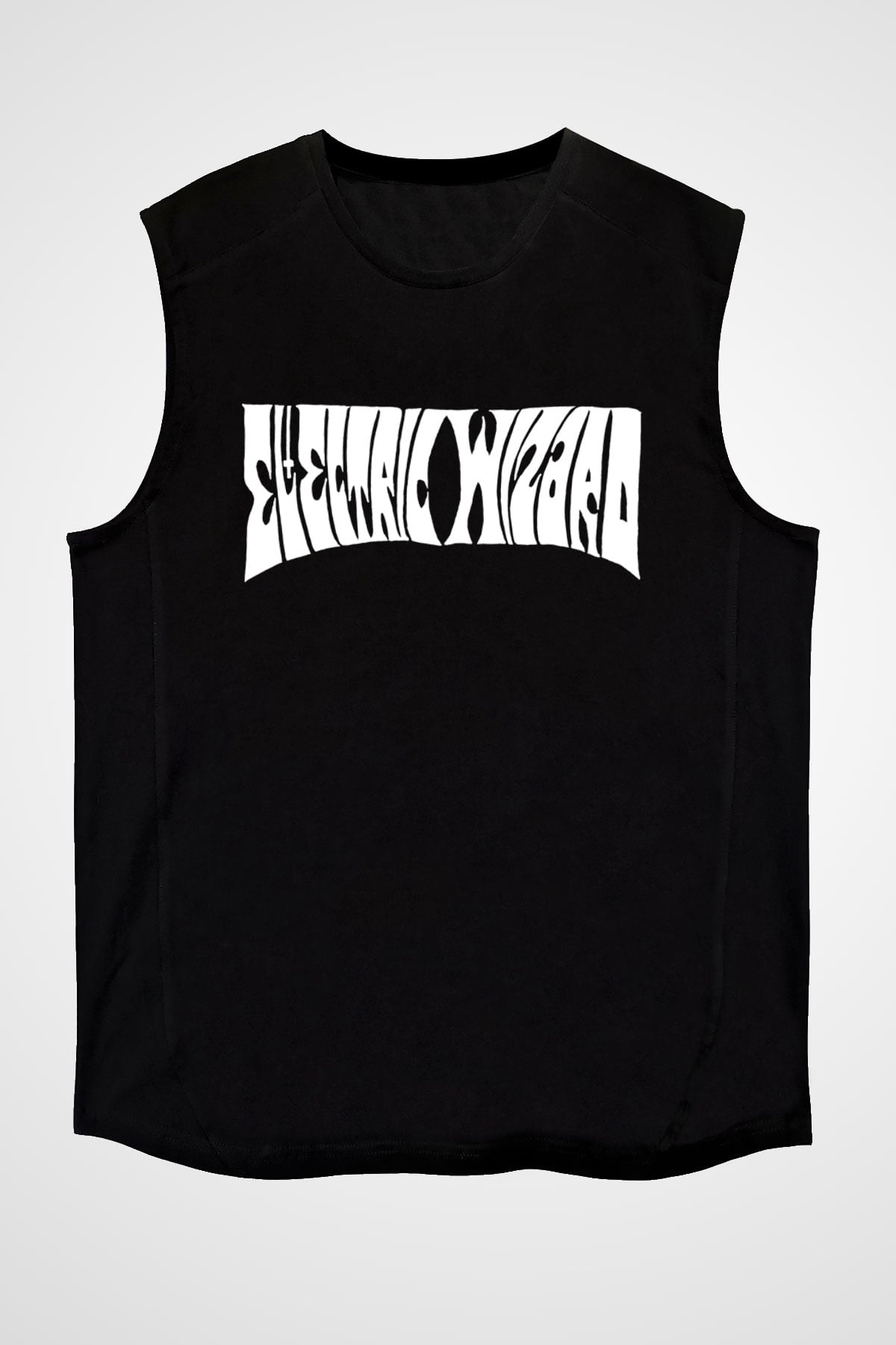 Electric Wizard Baskılı Unisex Siyah Kolsuz Tişört - Tshirt