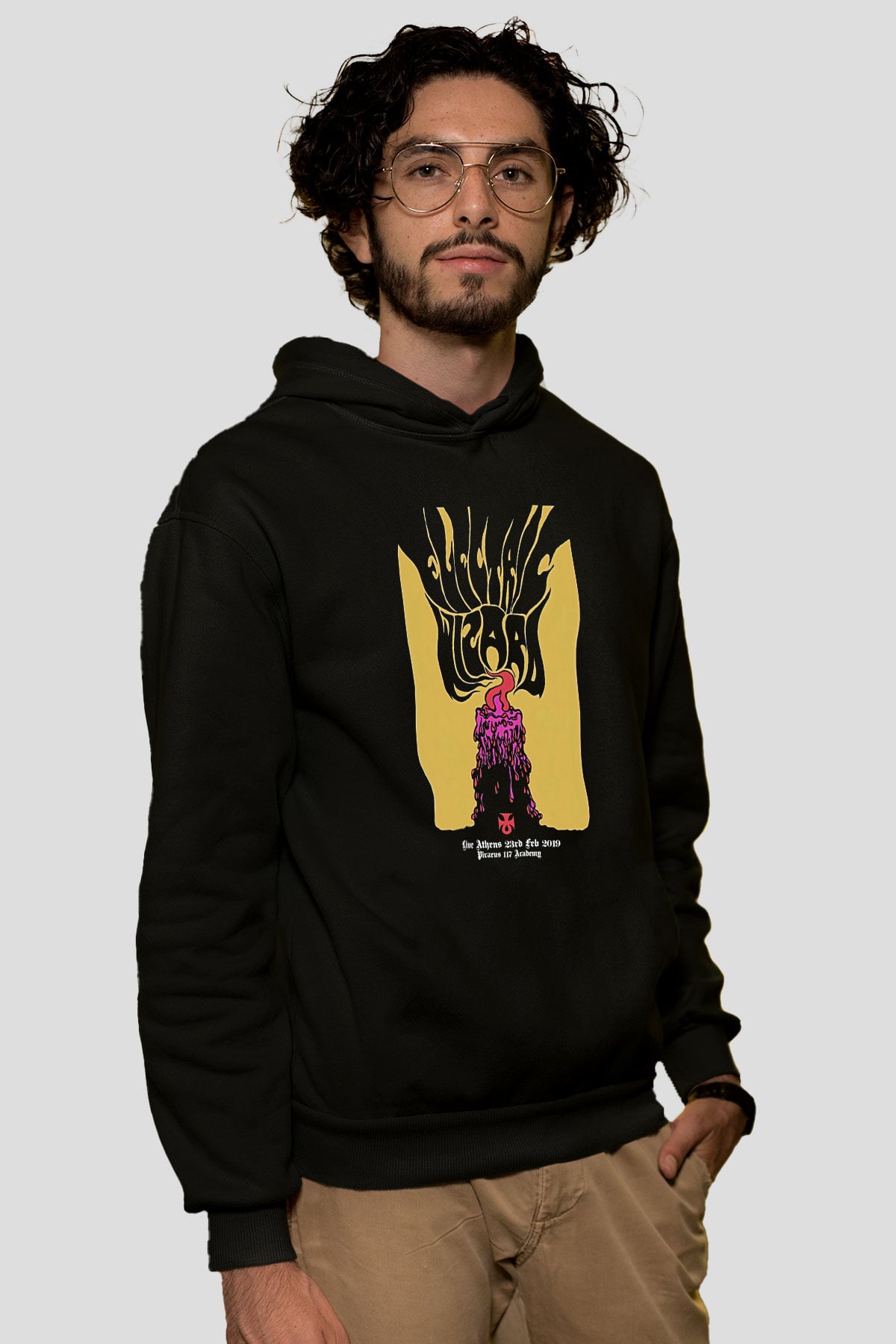 Electric Wizard Baskılı Unisex Siyah Kapüşonlu Sweatshirt