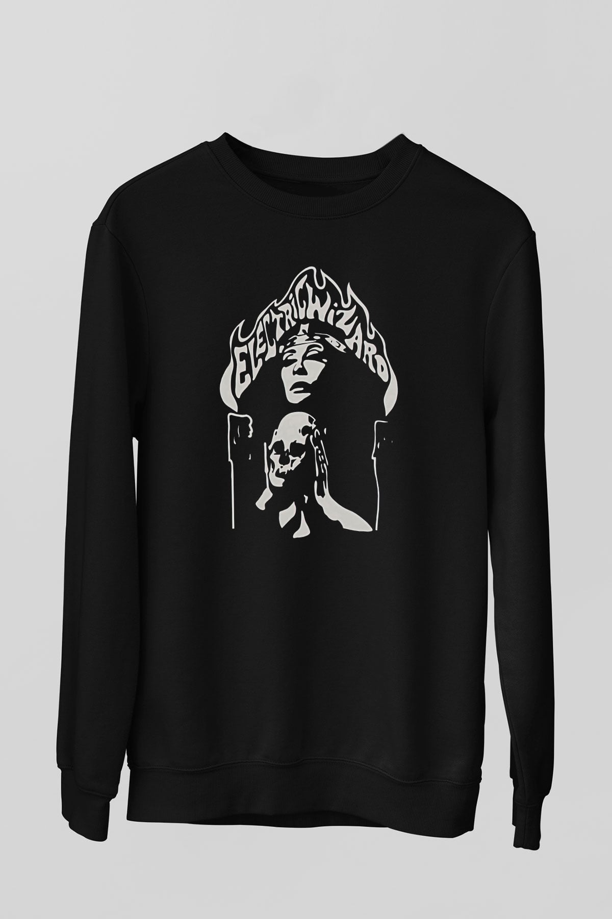 Electric Wizard Baskılı Unisex Siyah Sweatshirt