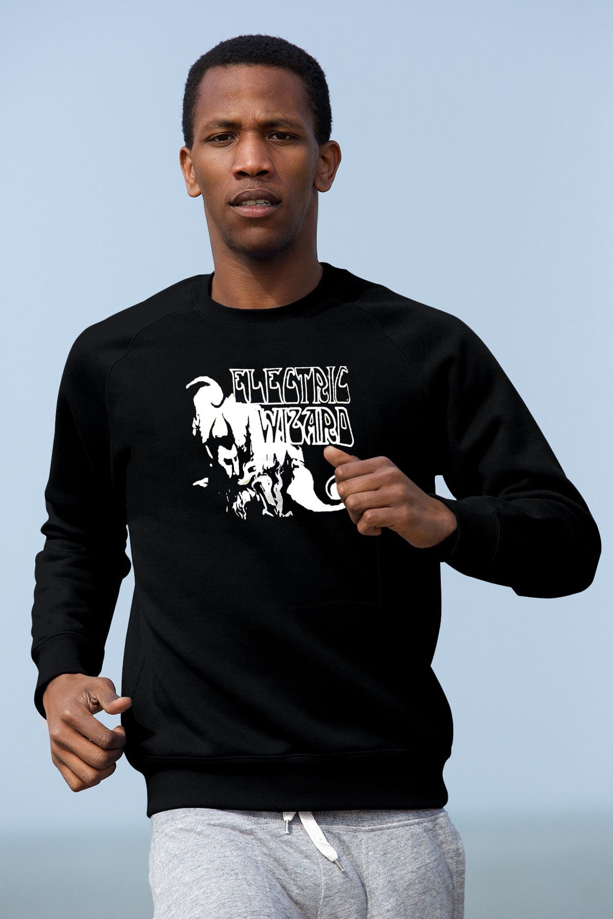 Electric Wizard Baskılı Unisex Siyah Sweatshirt