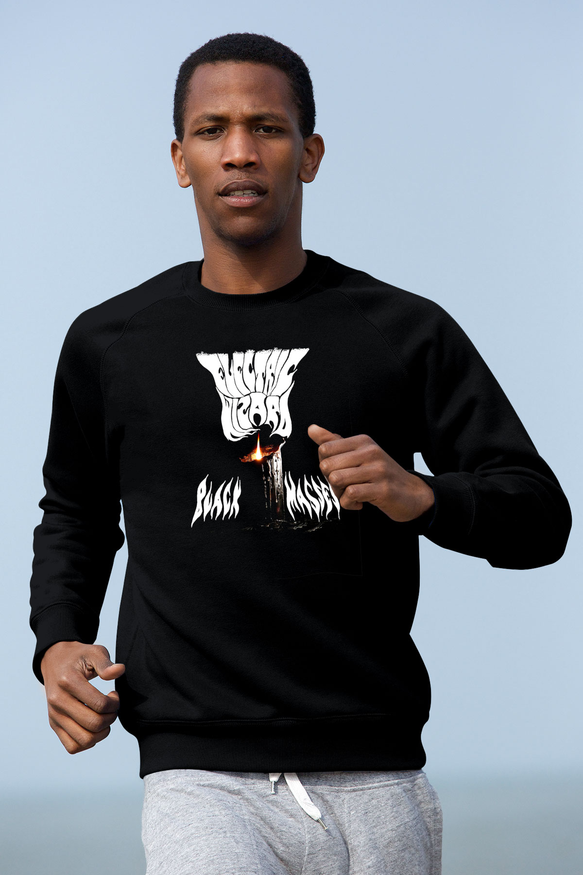 Electric Wizard Baskılı Unisex Siyah Sweatshirt