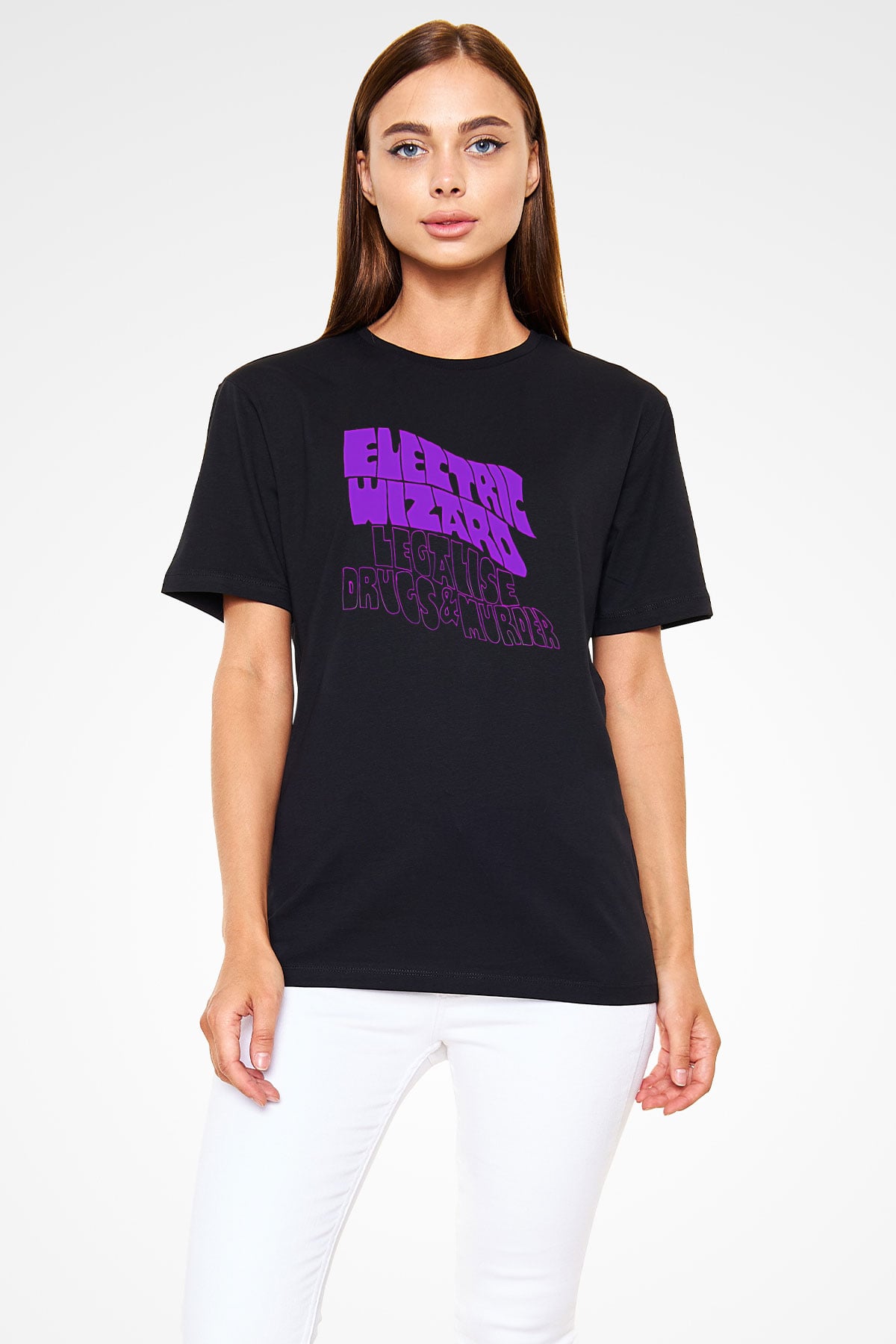 Electric Wizard Baskılı Unisex Siyah Tişört - Tshirt