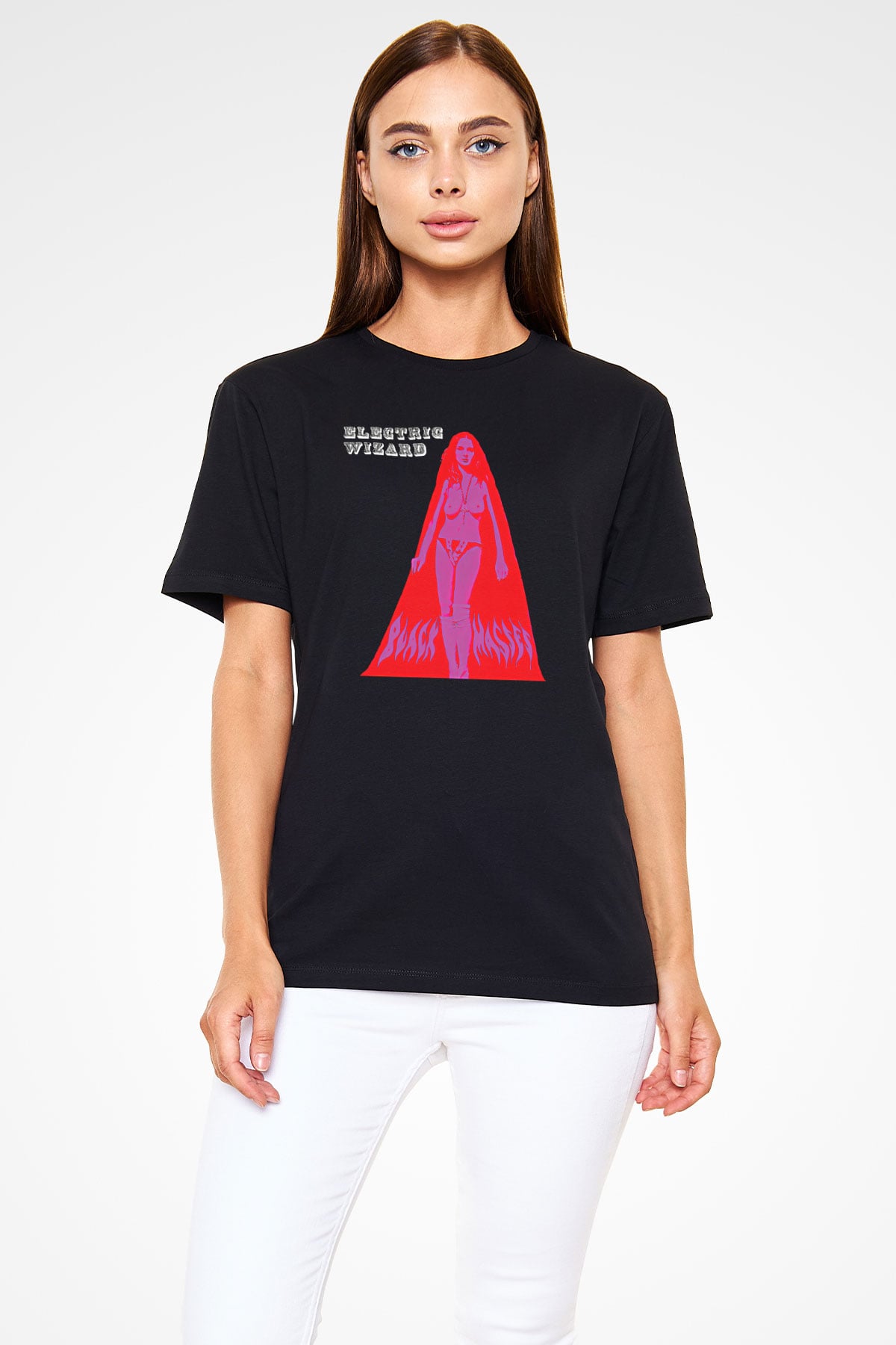 Electric Wizard Baskılı Unisex Siyah Tişört - Tshirt