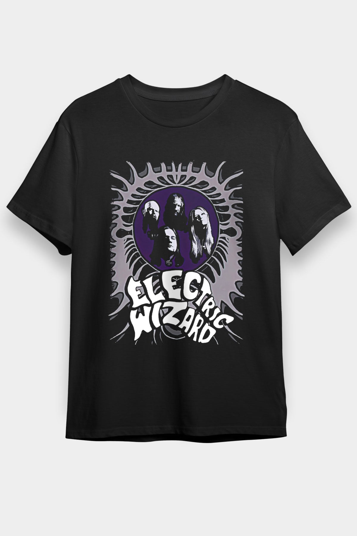 Electric Wizard Baskılı Unisex Siyah Tişört - Tshirt