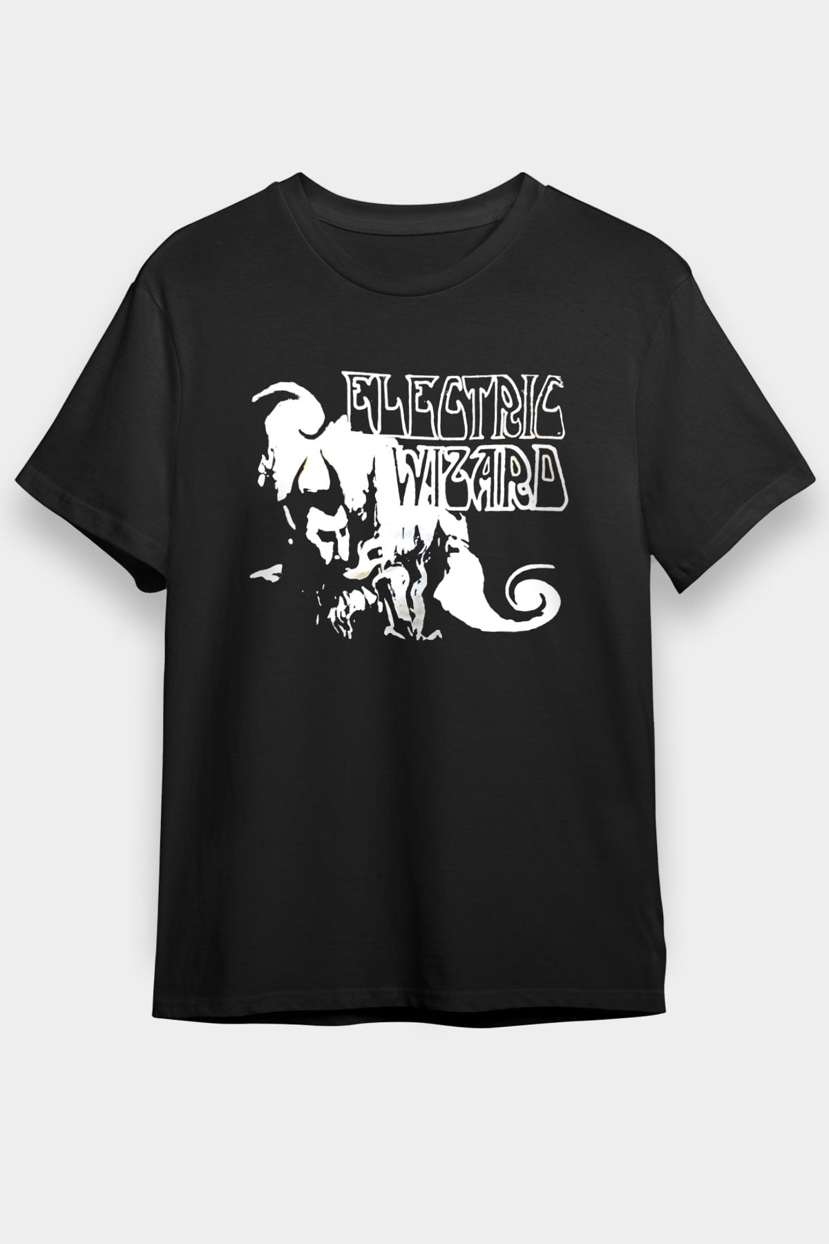 Electric Wizard Baskılı Unisex Siyah Tişört - Tshirt