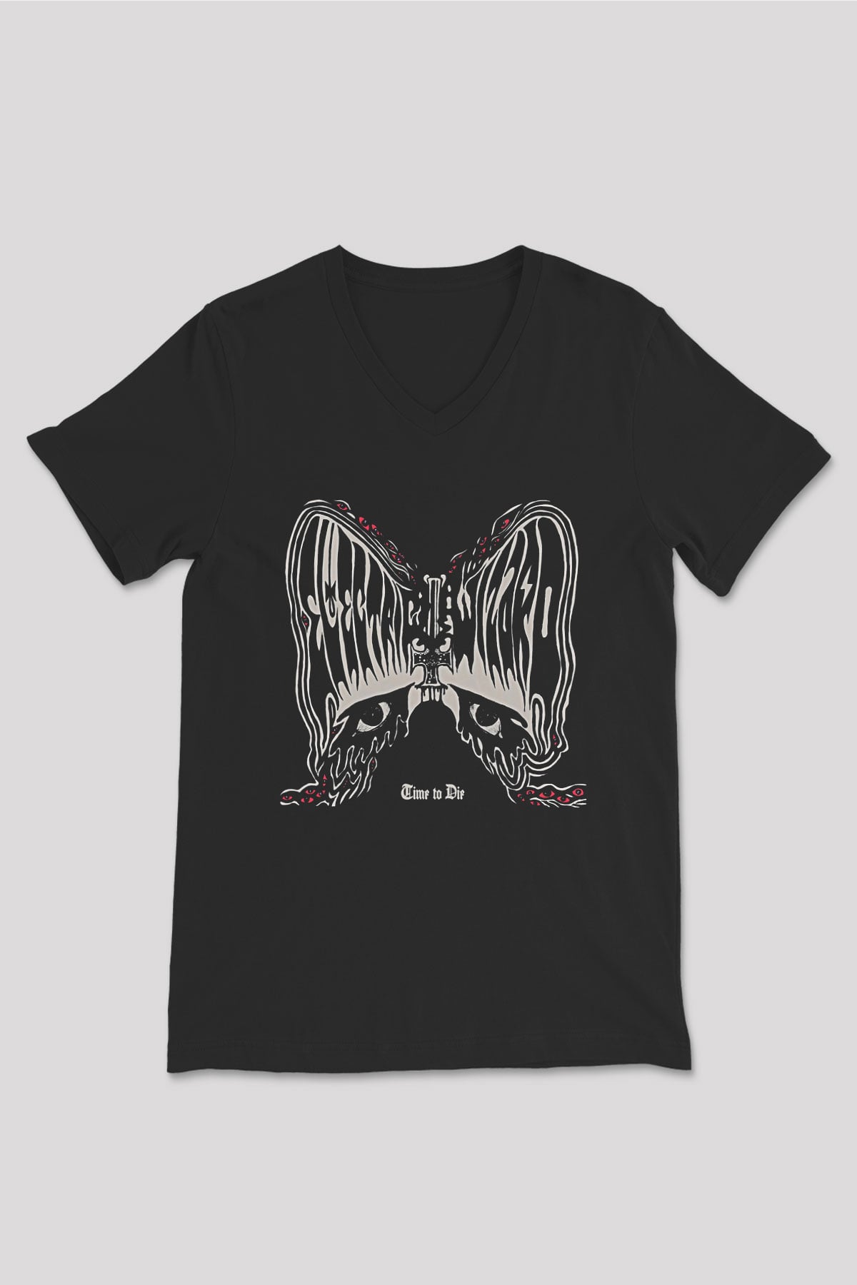 Electric Wizard Baskılı Unisex Siyah V Yaka Tişört - Tshirt
