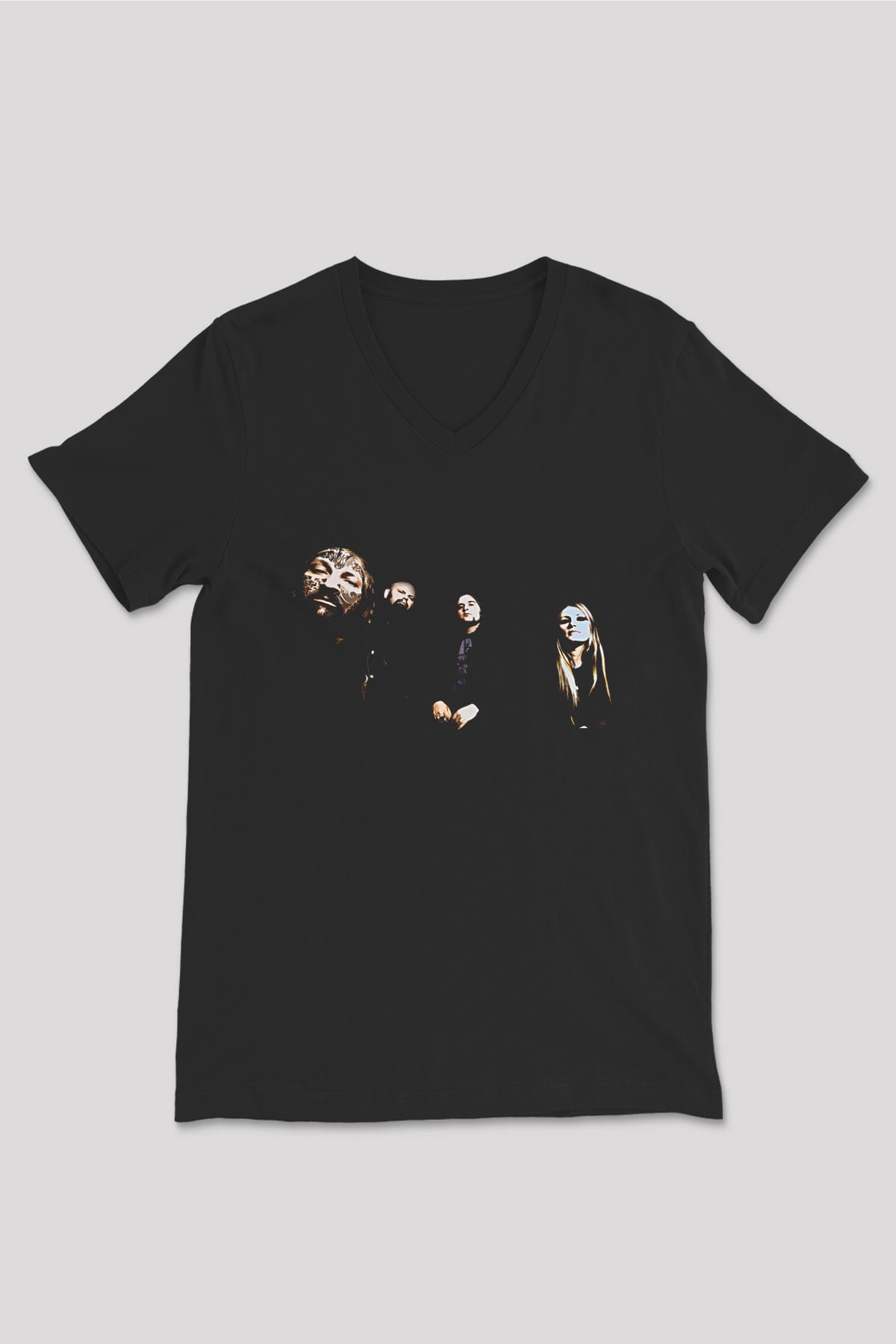 Electric Wizard Baskılı Unisex Siyah V Yaka Tişört - Tshirt
