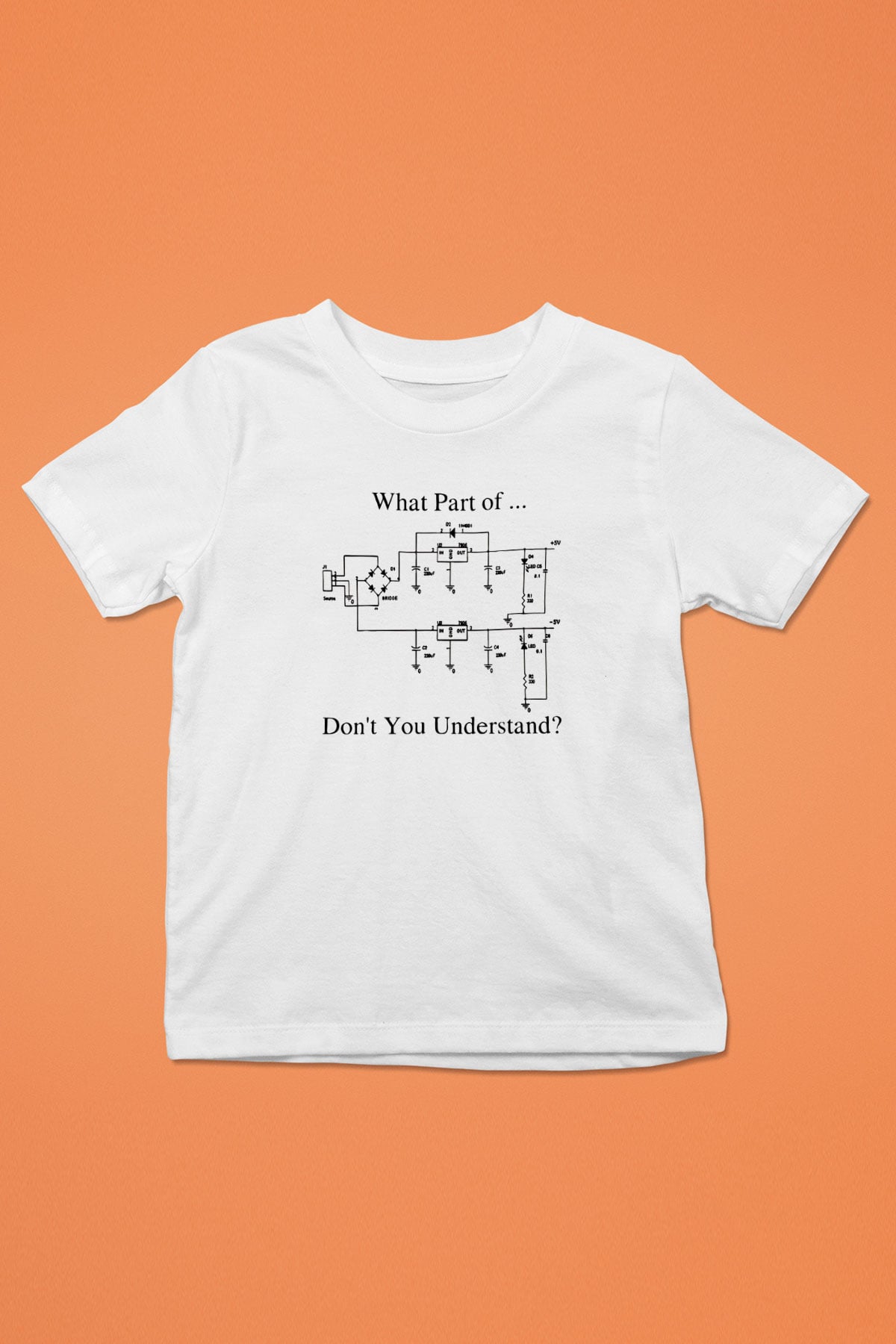 Elektrik Mühendis Baskılı Unisex Beyaz Çocuk Tişörtü - Tshirt