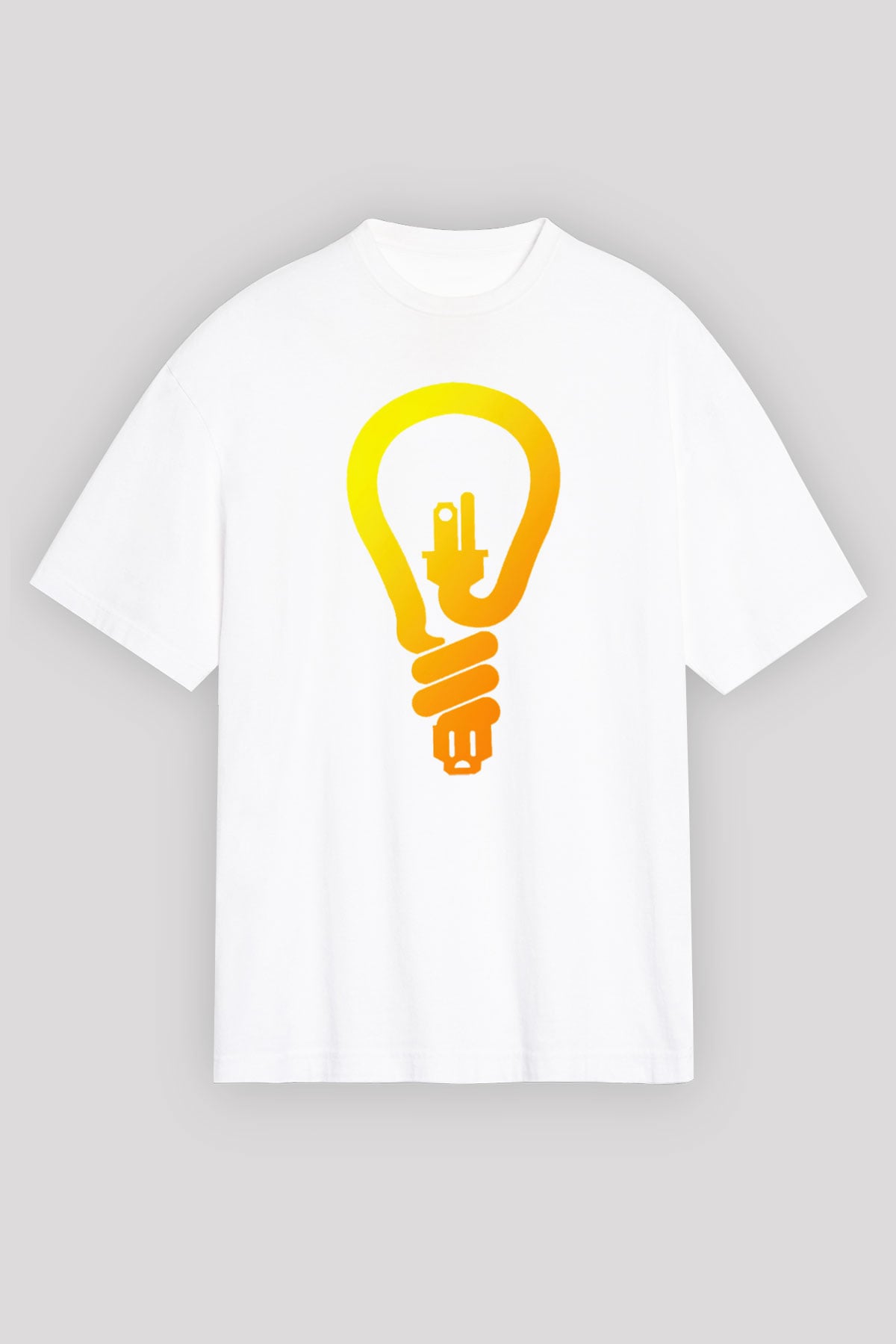 Elektrikçi Beyaz Unisex Oversize Tişört T-Shirt