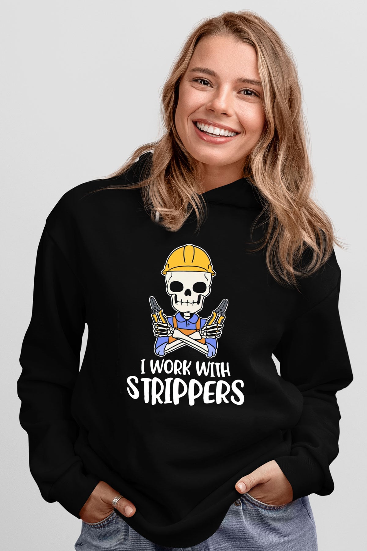 Elektrikçi Siyah Unisex Kapüşonlu Sweatshirt