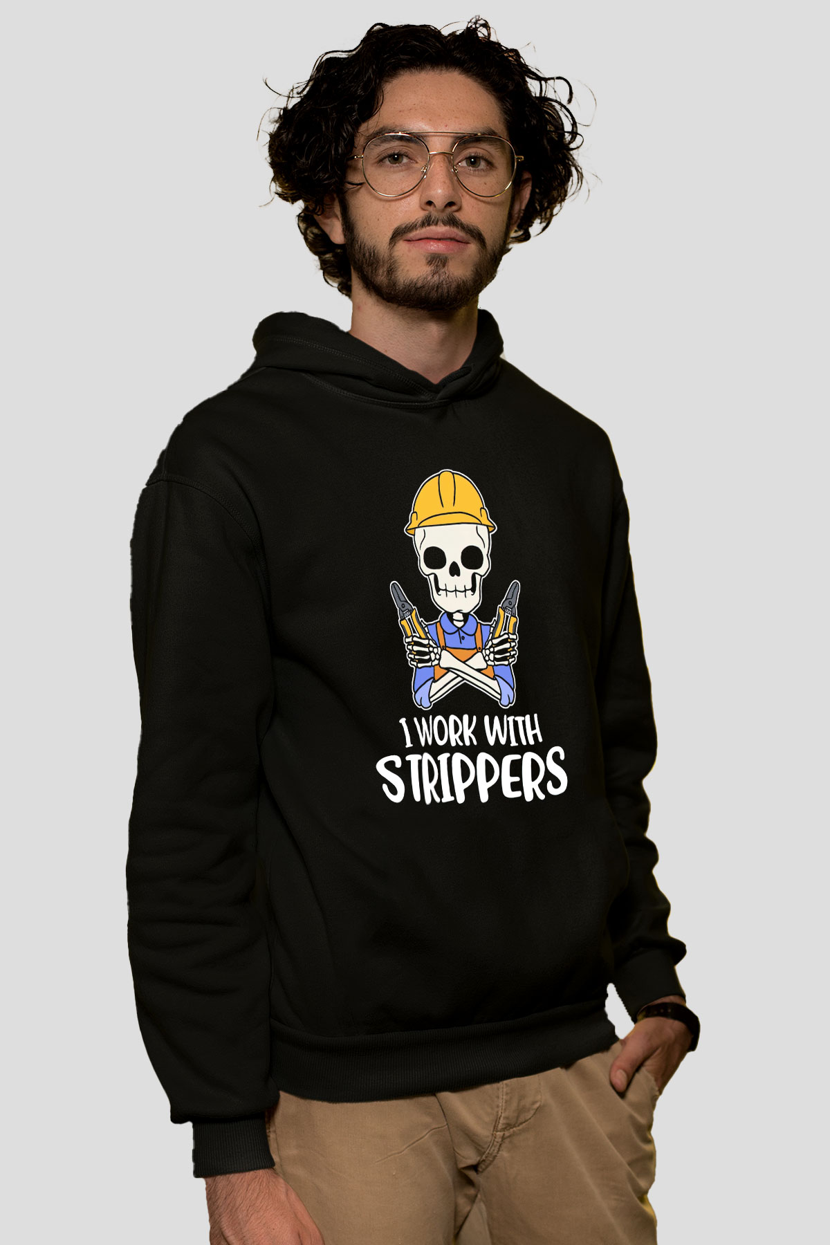 Elektrikçi Siyah Unisex Kapüşonlu Sweatshirt